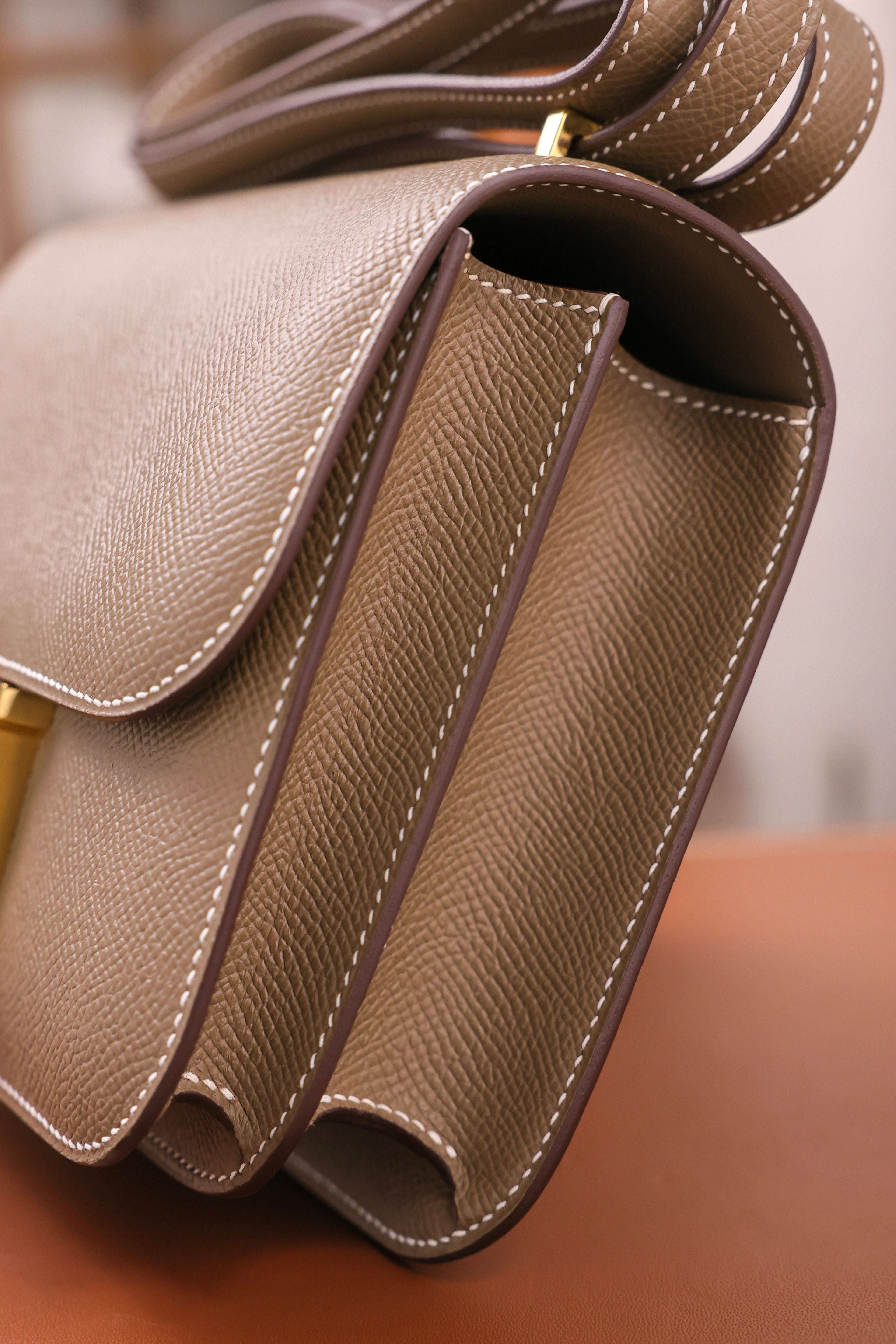 Constance- All Handmade Golden / Sliver Hardware Etoupe Ep eather