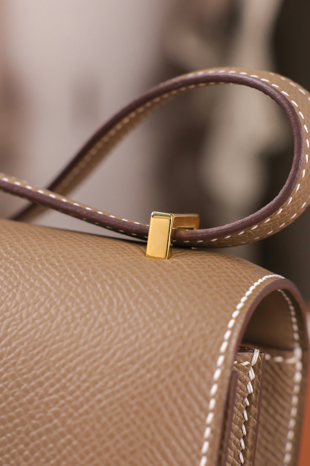 Constance- All Handmade Golden / Sliver Hardware Etoupe Ep eather