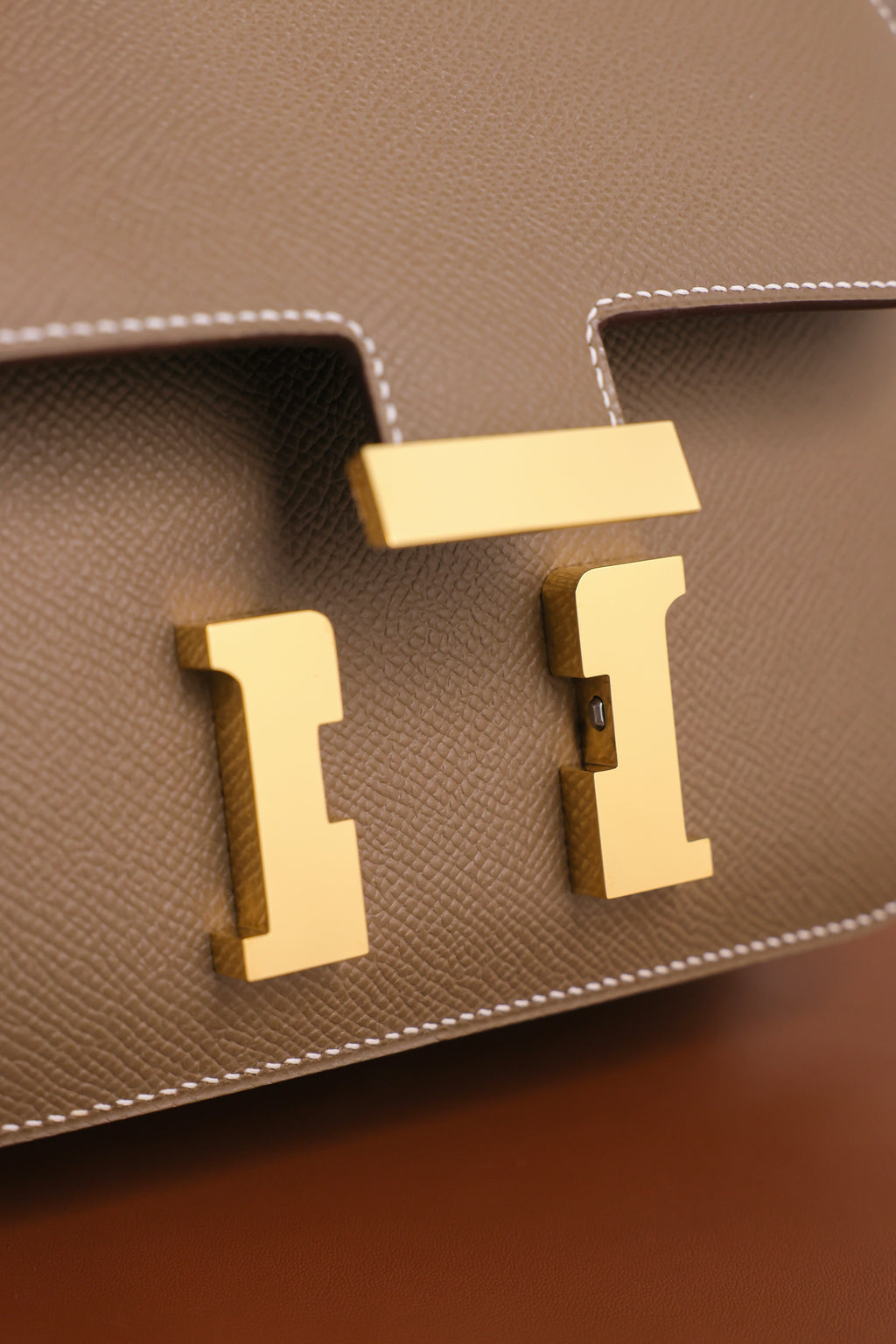 Constance- All Handmade Golden / Sliver Hardware Etoupe Ep eather