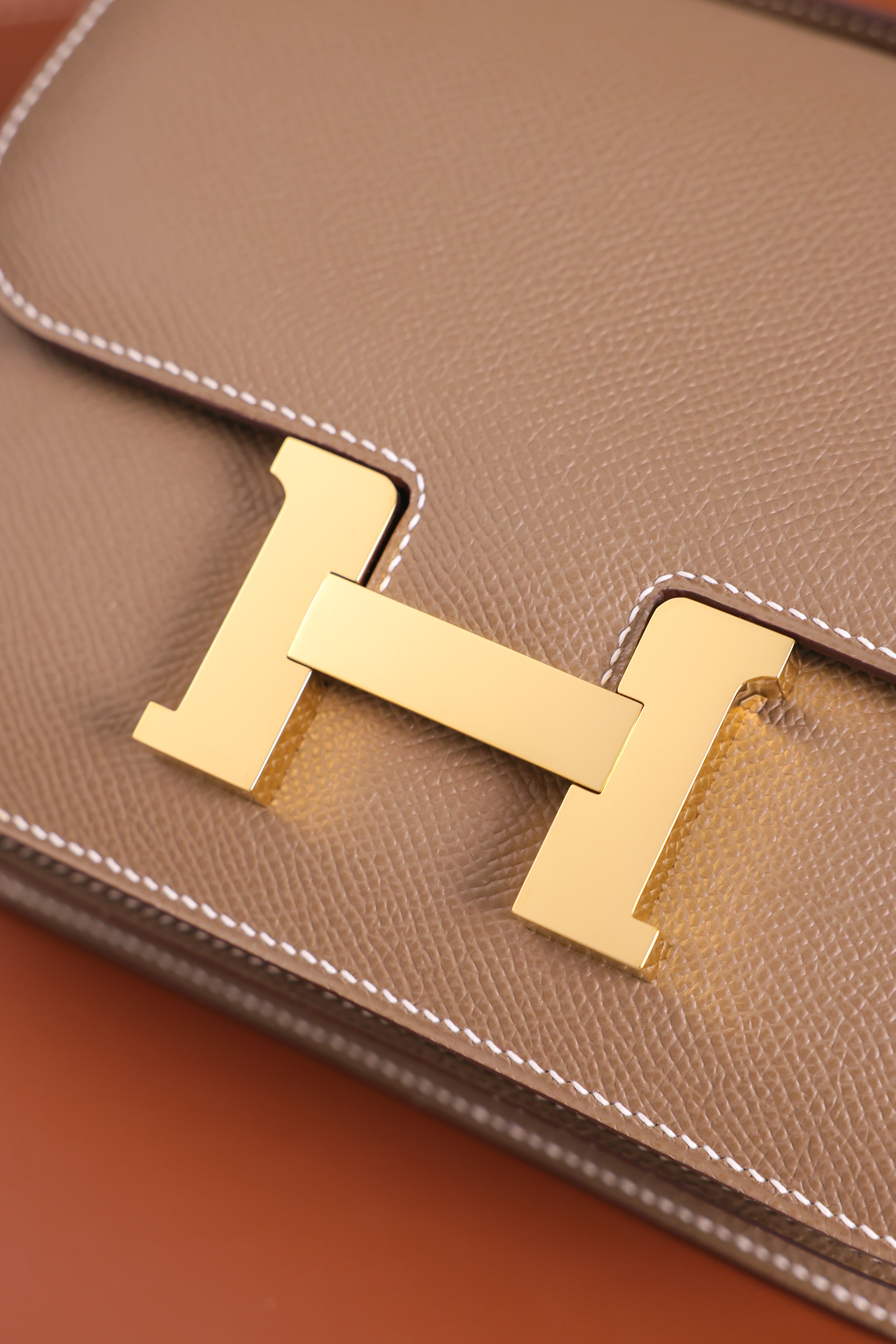 Constance- All Handmade Golden / Sliver Hardware Etoupe Ep eather