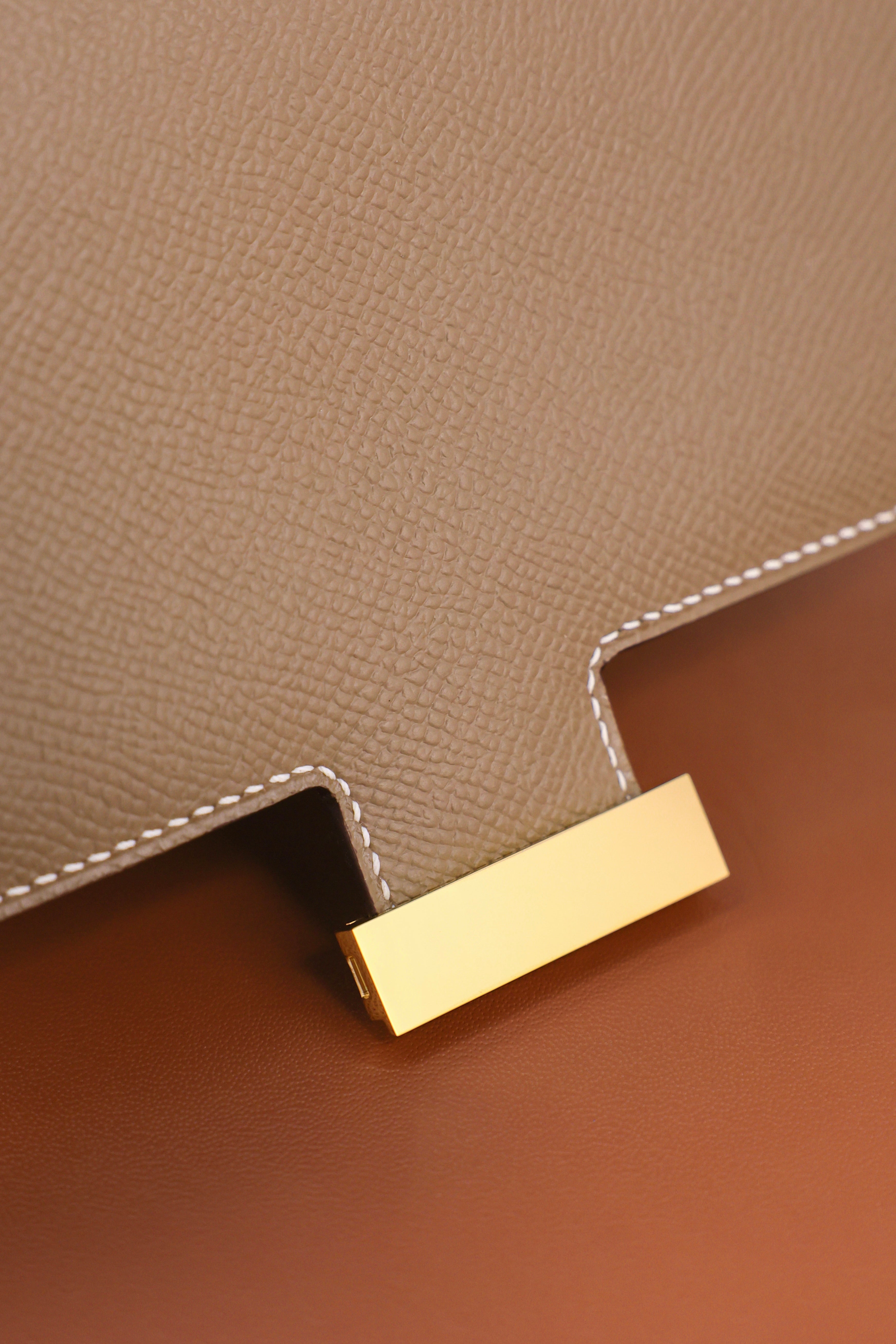 Constance- All Handmade Golden / Sliver Hardware Etoupe Ep eather