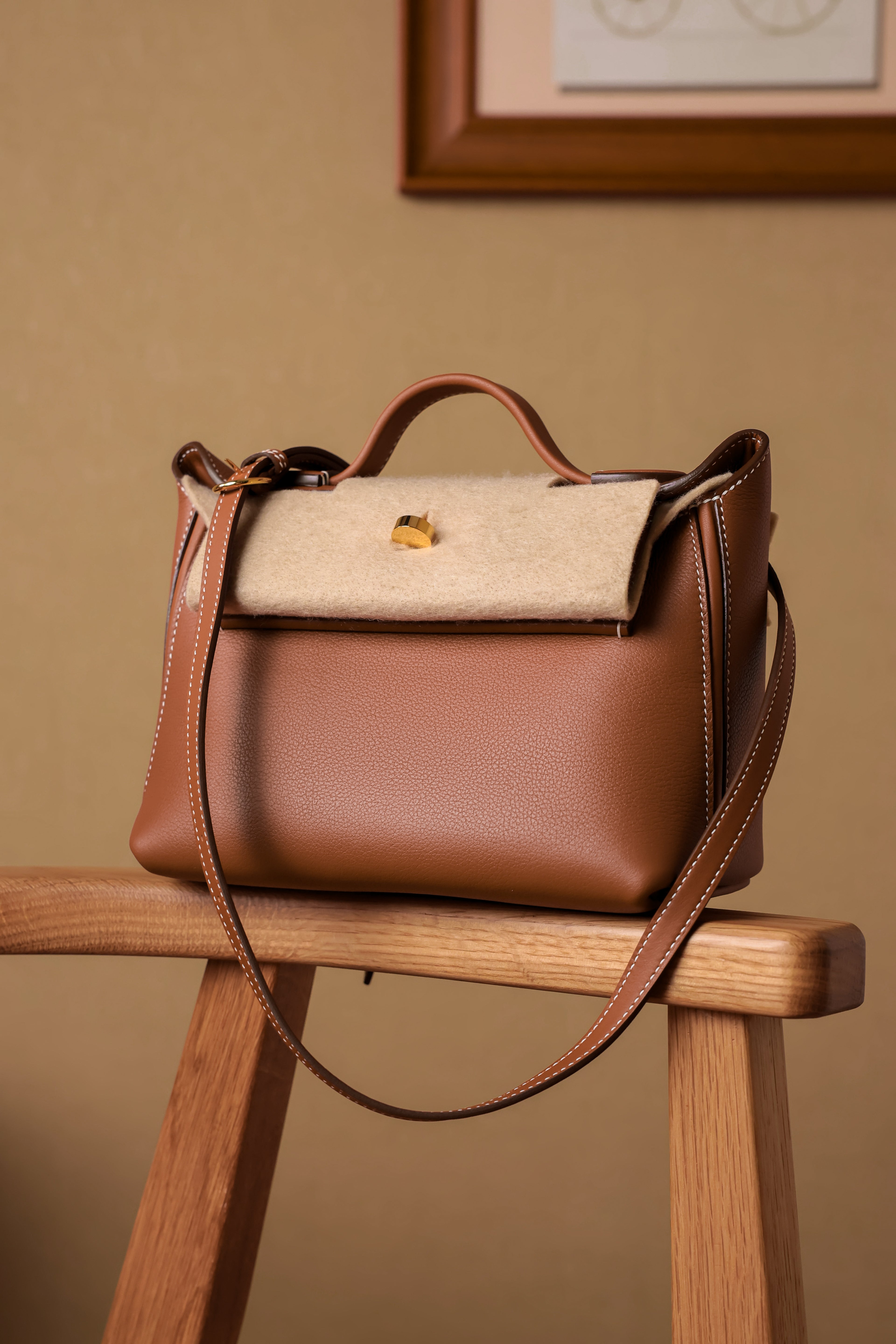 2424- All Handmade Golden / Sliver Hardware Elephant Grey  TC eather