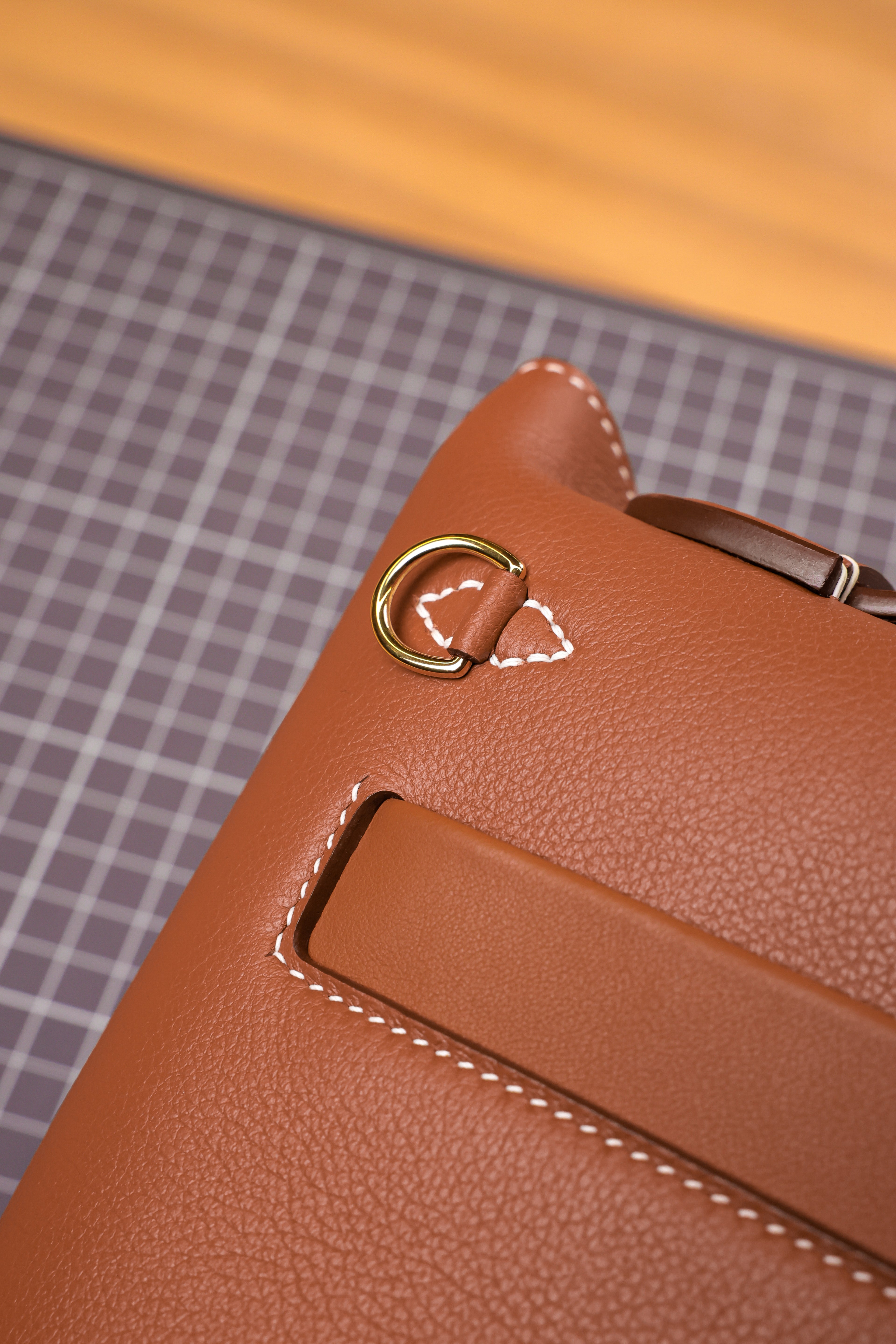 2424- All Handmade Golden / Sliver Hardware Elephant Grey  TC eather