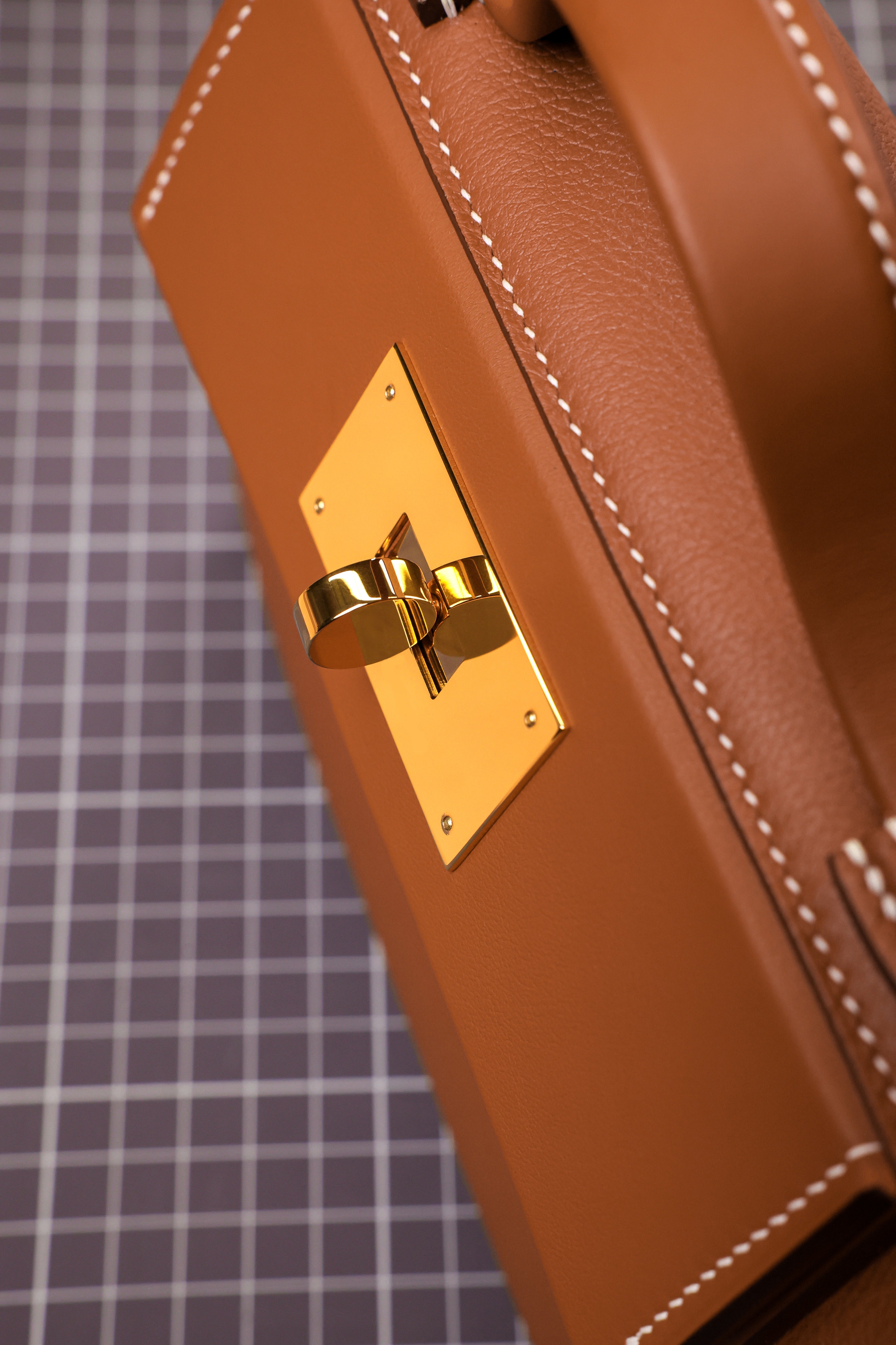 2424- All Handmade Golden / Sliver Hardware Elephant Grey  TC eather