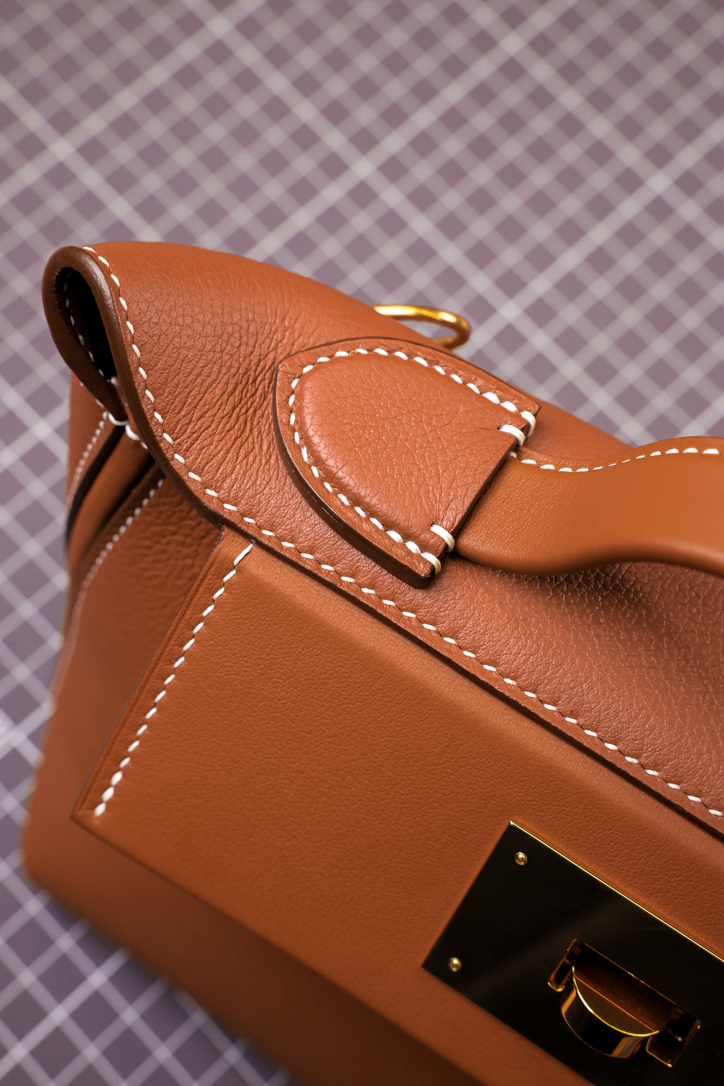 2424- All Handmade Golden / Sliver Hardware Elephant Grey  TC eather