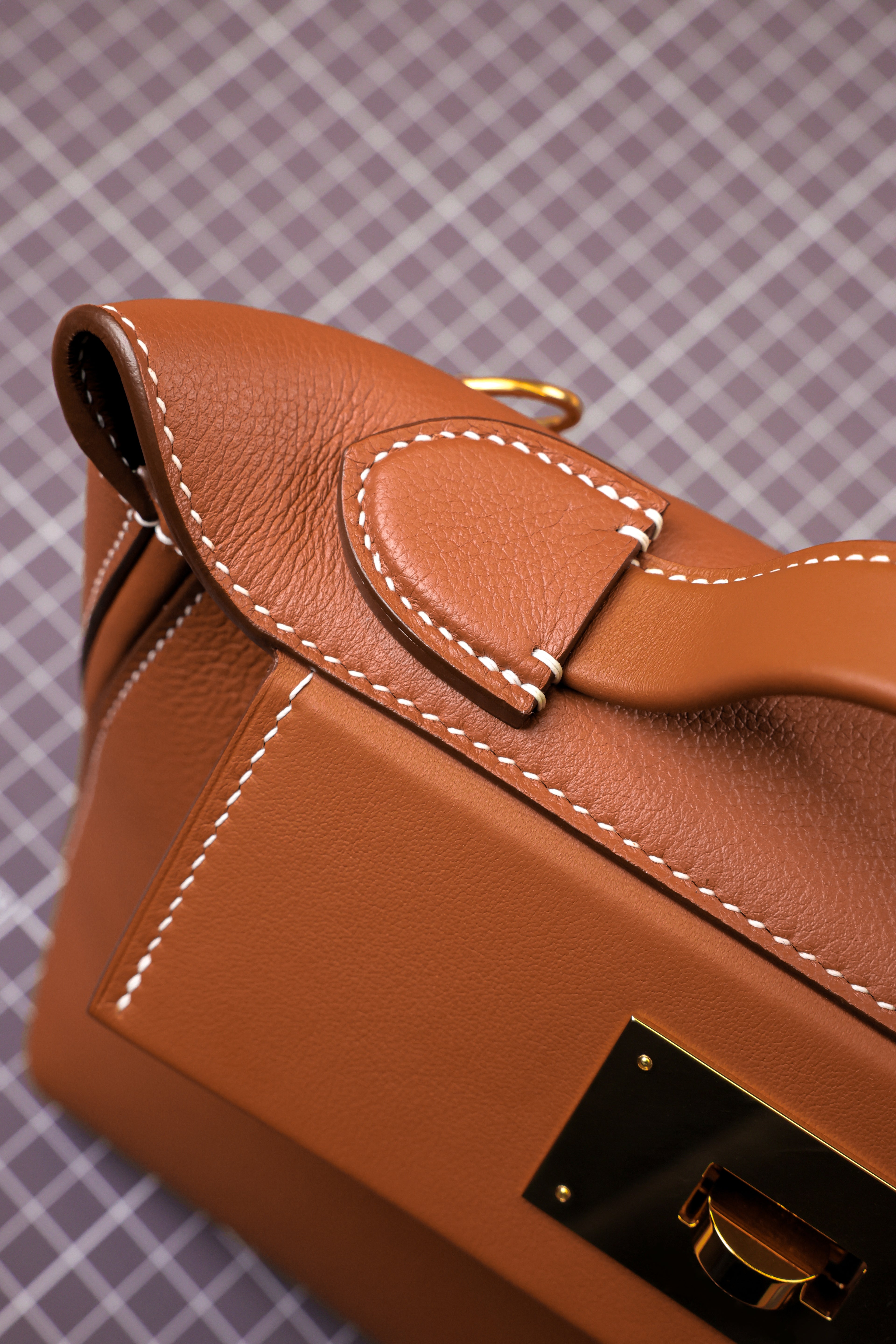 2424- All Handmade Golden / Sliver Hardware Elephant Grey  TC eather