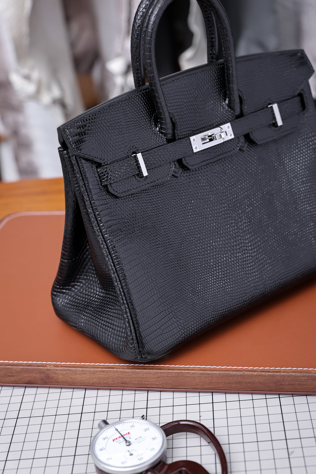 Birkin- All Handmade Golden / Sliver  Noir  lizard  leather