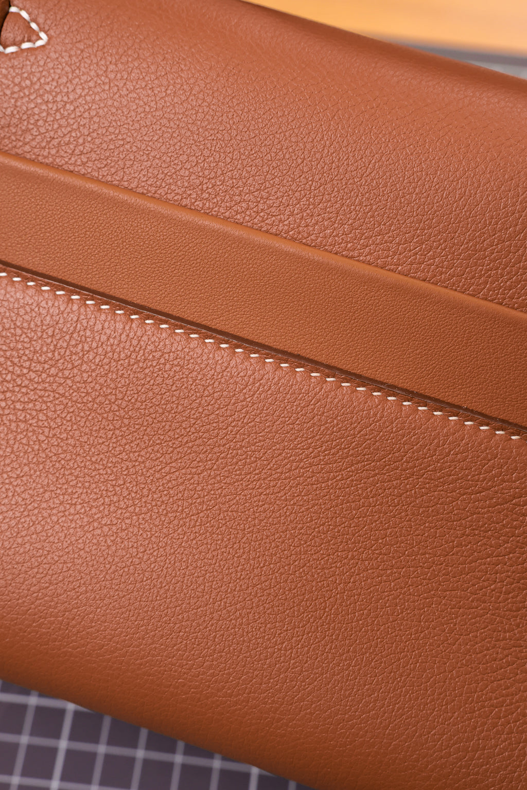 2424- All Handmade Golden / Sliver Hardware Elephant Grey  TC eather