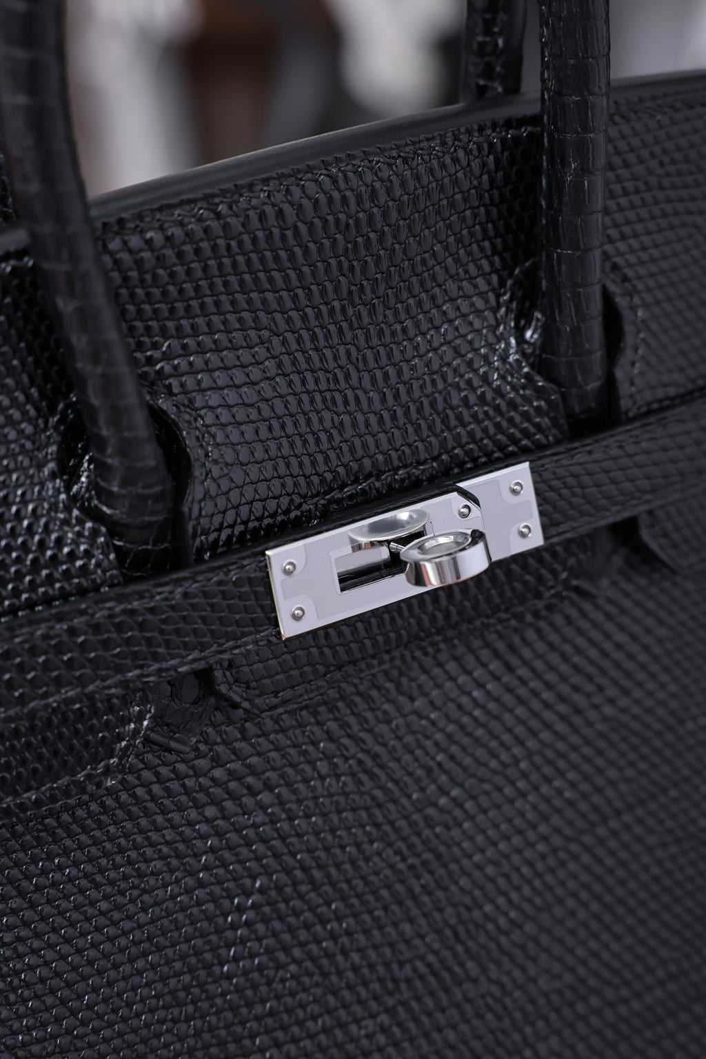 Birkin- All Handmade Golden / Sliver  Noir  lizard  leather