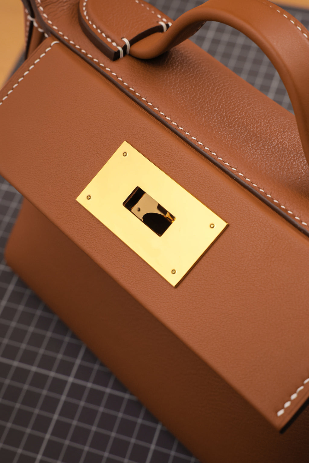 2424- All Handmade Golden / Sliver Hardware Elephant Grey  TC eather