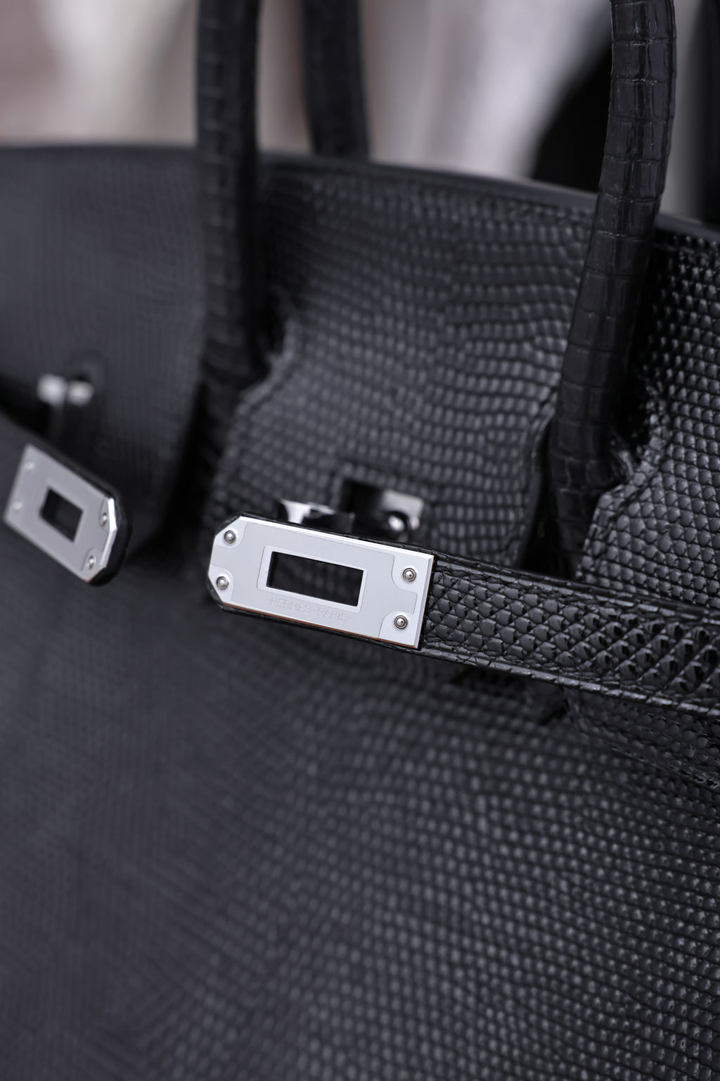 Birkin- All Handmade Golden / Sliver  Noir  lizard  leather