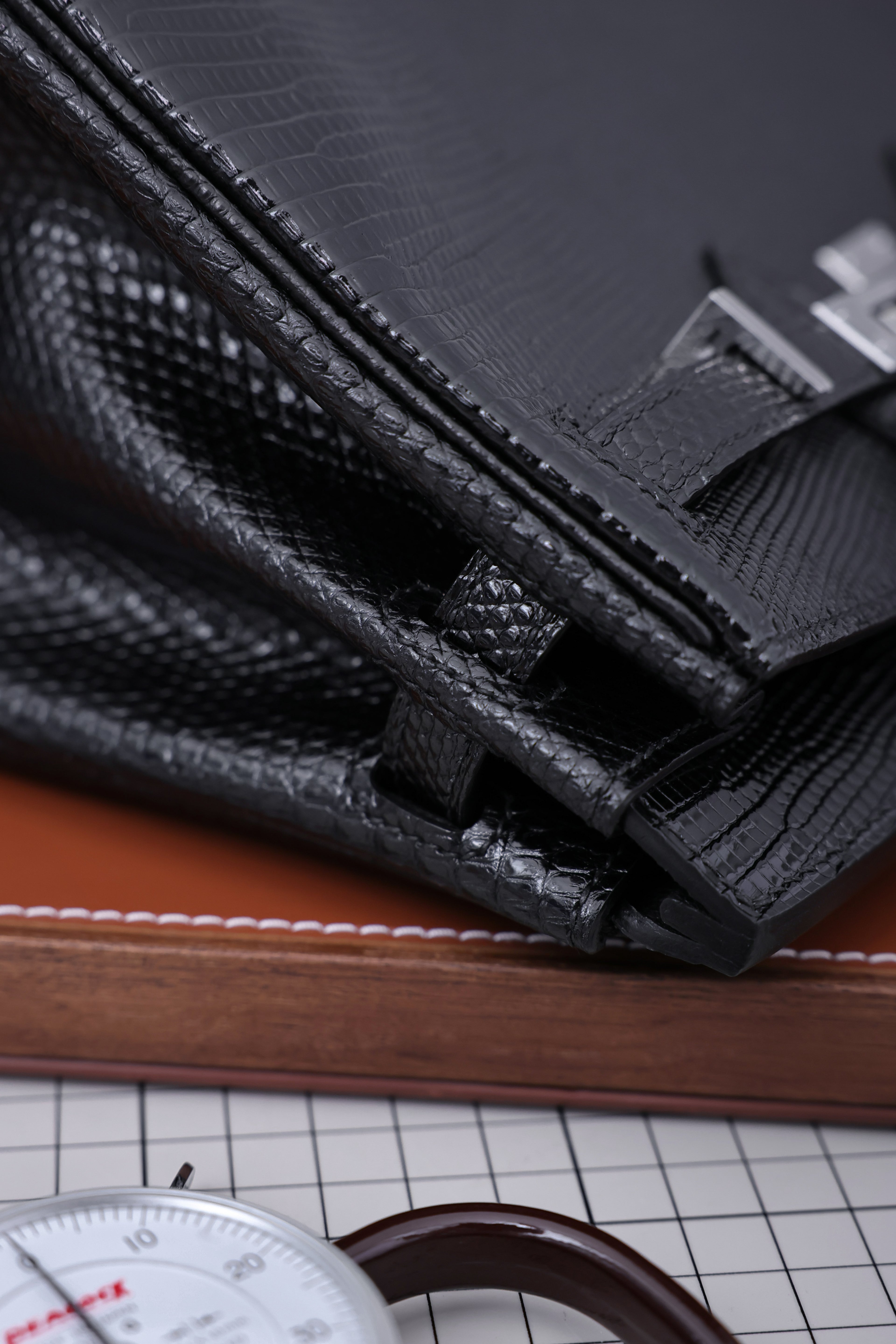 Birkin- All Handmade Golden / Sliver  Noir  lizard  leather