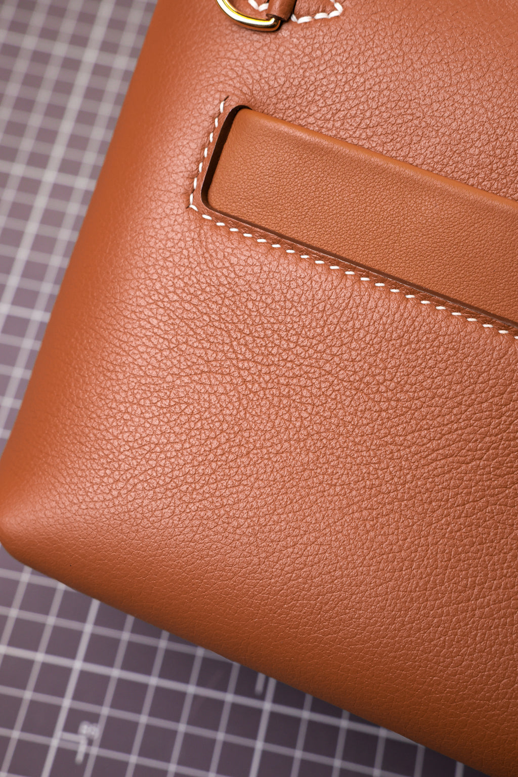 2424- All Handmade Golden / Sliver Hardware Elephant Grey  TC eather