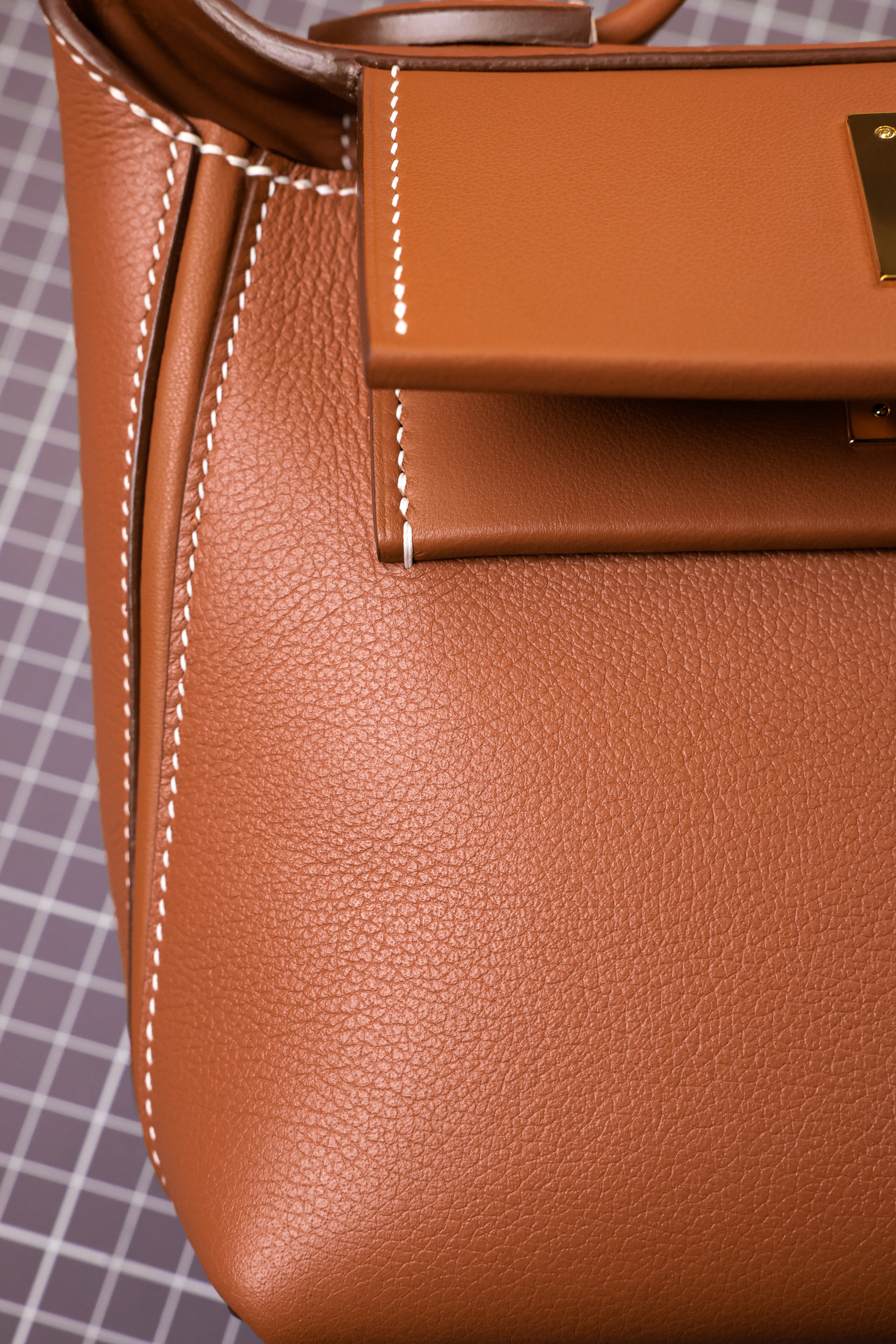 2424- All Handmade Golden / Sliver Hardware Elephant Grey  TC eather