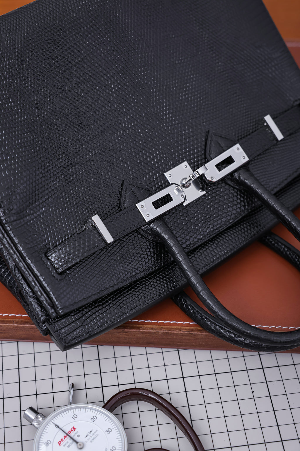 Birkin- All Handmade Golden / Sliver  Noir  lizard  leather