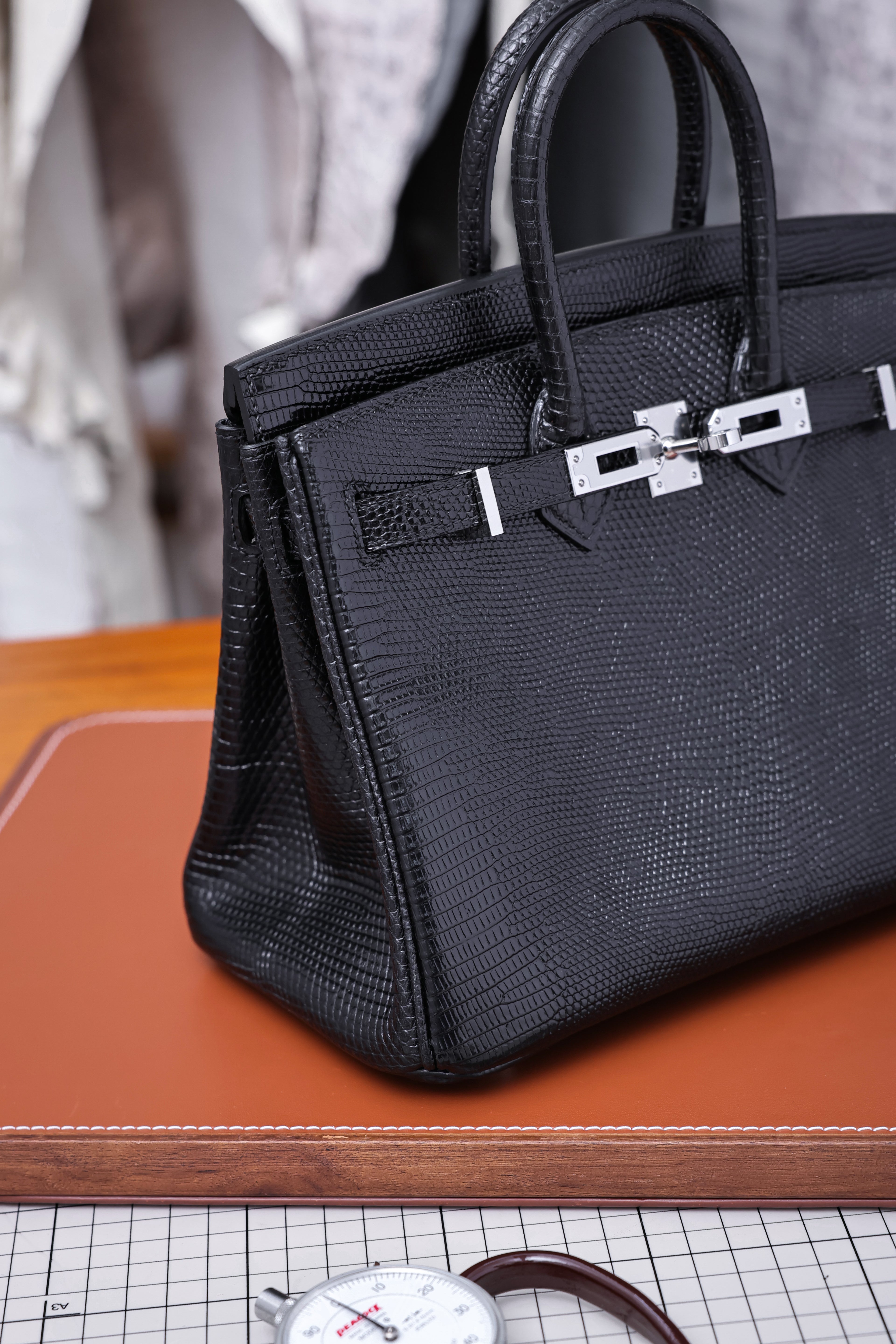 Birkin- All Handmade Golden / Sliver  Noir  lizard  leather