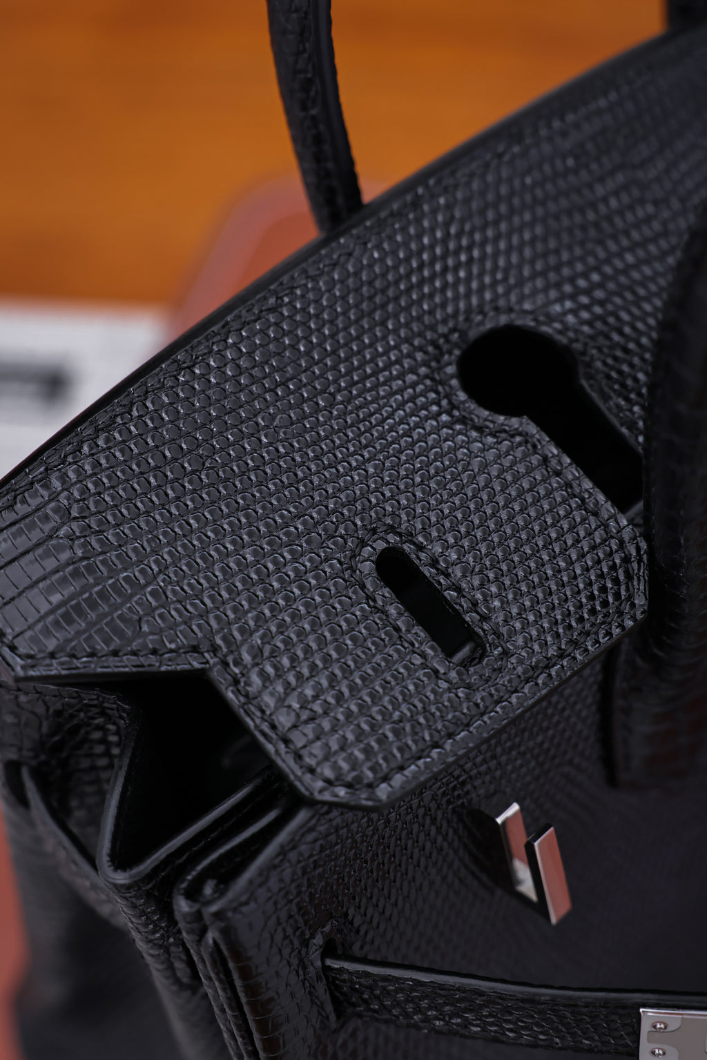 Birkin- All Handmade Golden / Sliver  Noir  lizard  leather