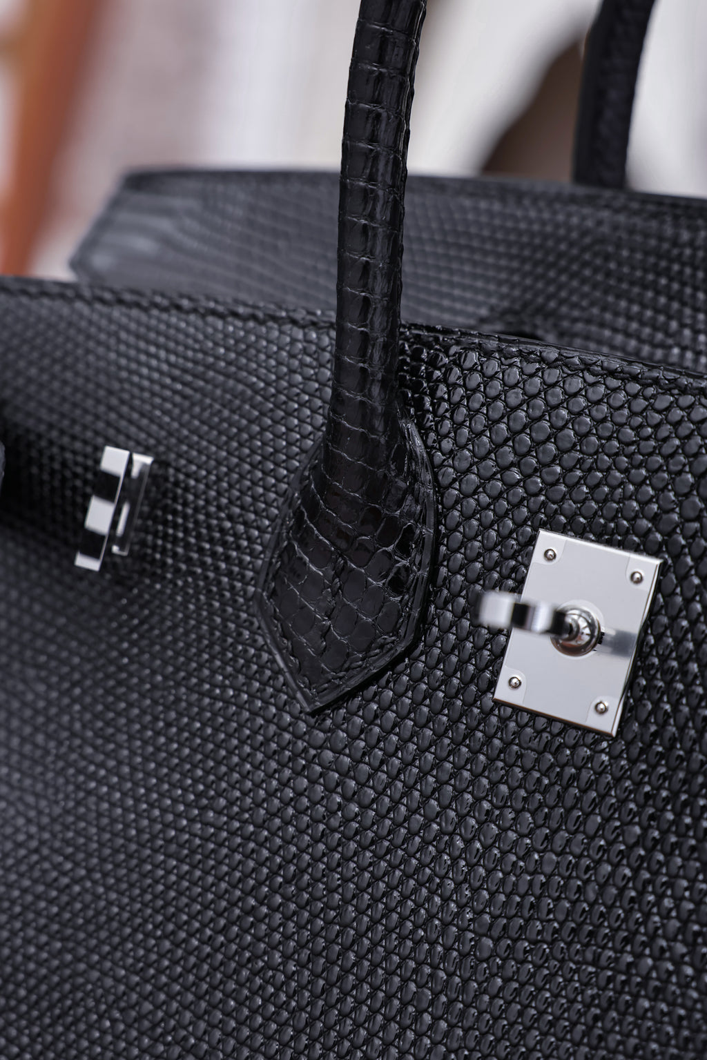 Birkin- All Handmade Golden / Sliver  Noir  lizard  leather