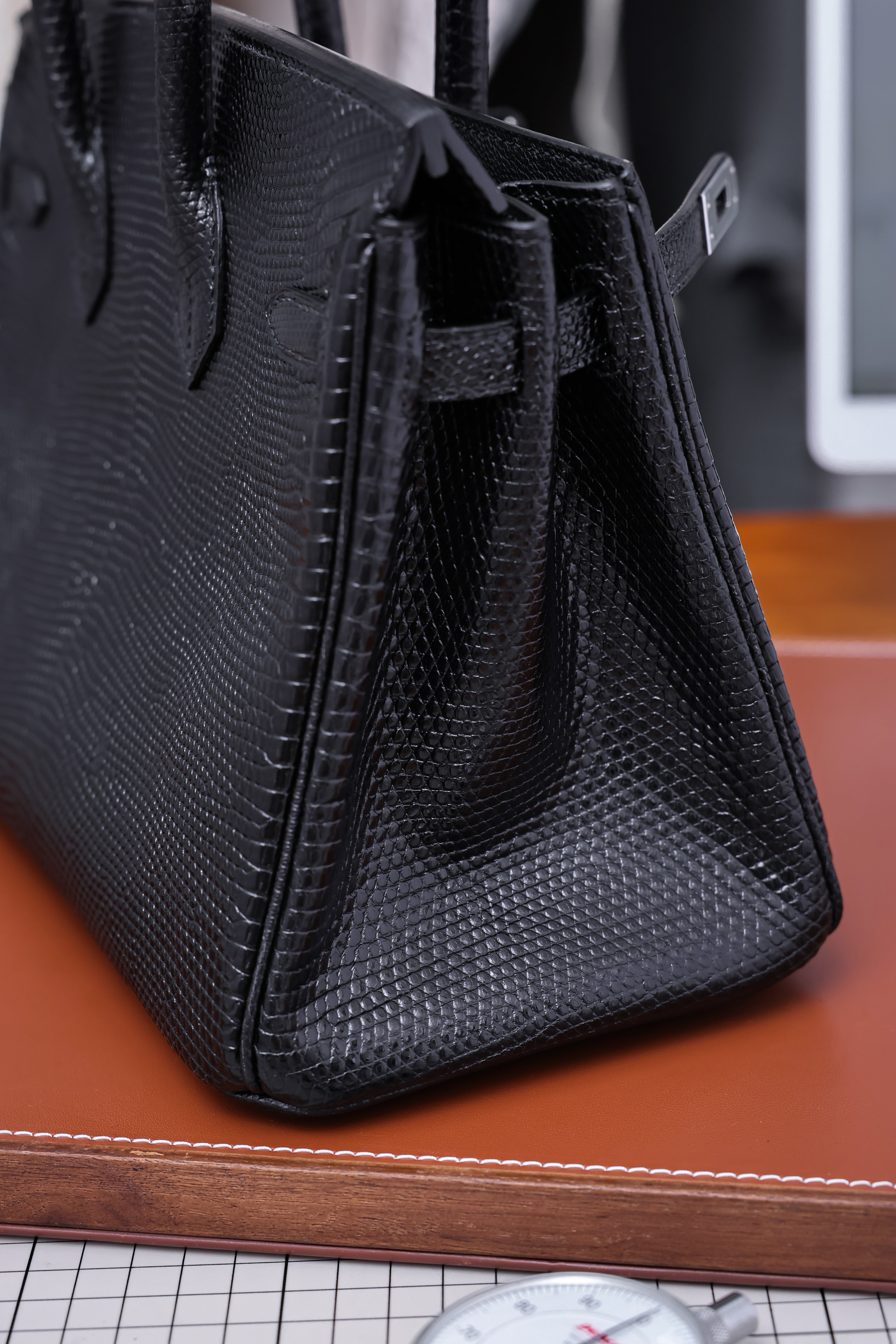 Birkin- All Handmade Golden / Sliver  Noir  lizard  leather