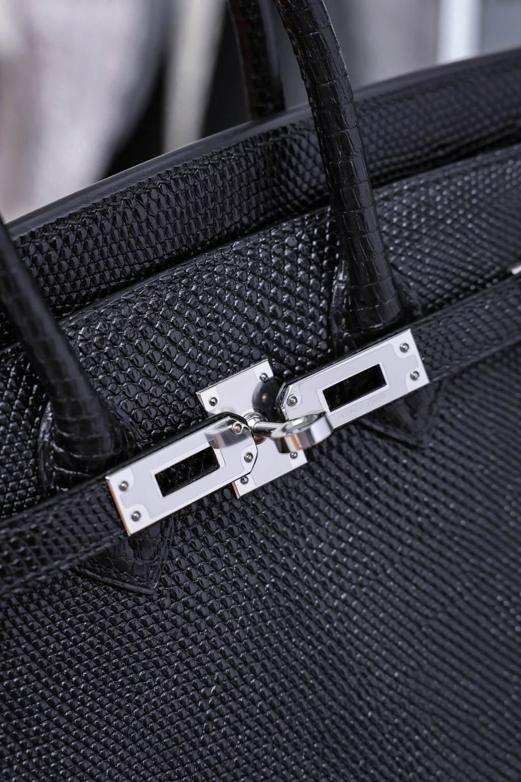 Birkin- All Handmade Golden / Sliver  Noir  lizard  leather