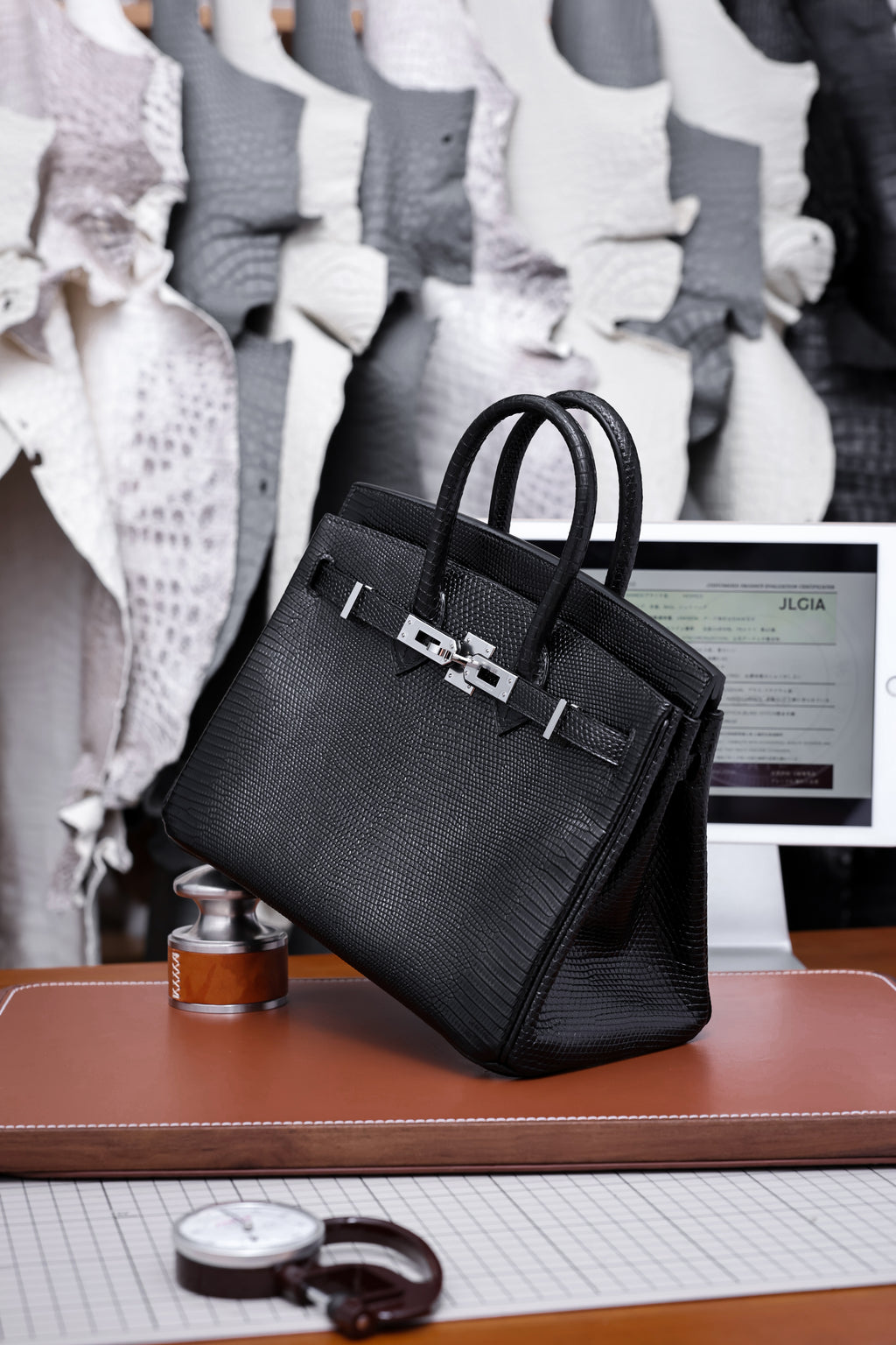 Birkin- All Handmade Golden / Sliver  Noir  lizard  leather