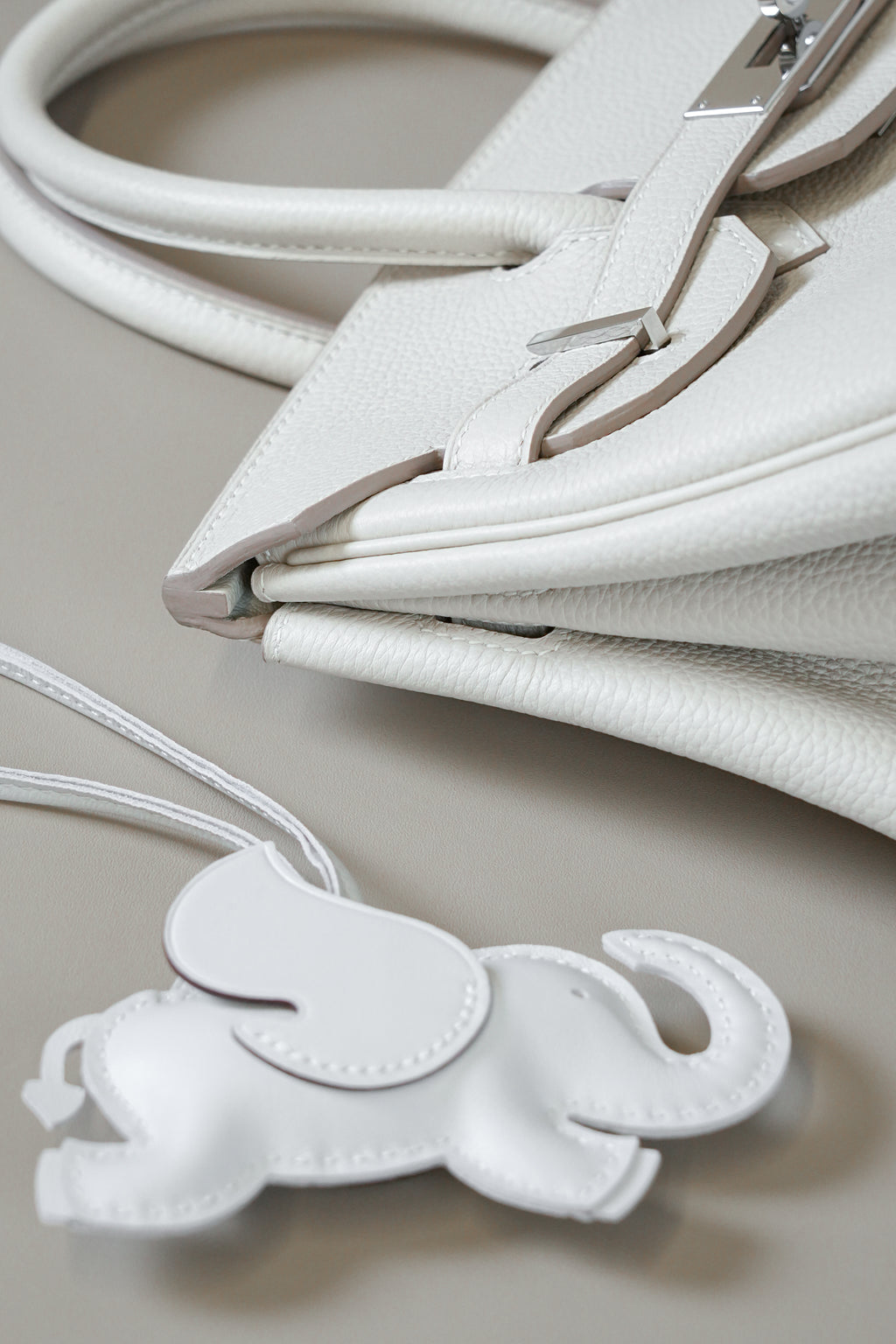 Birkin- All Handmade Golden / Sliver Craie swift leather