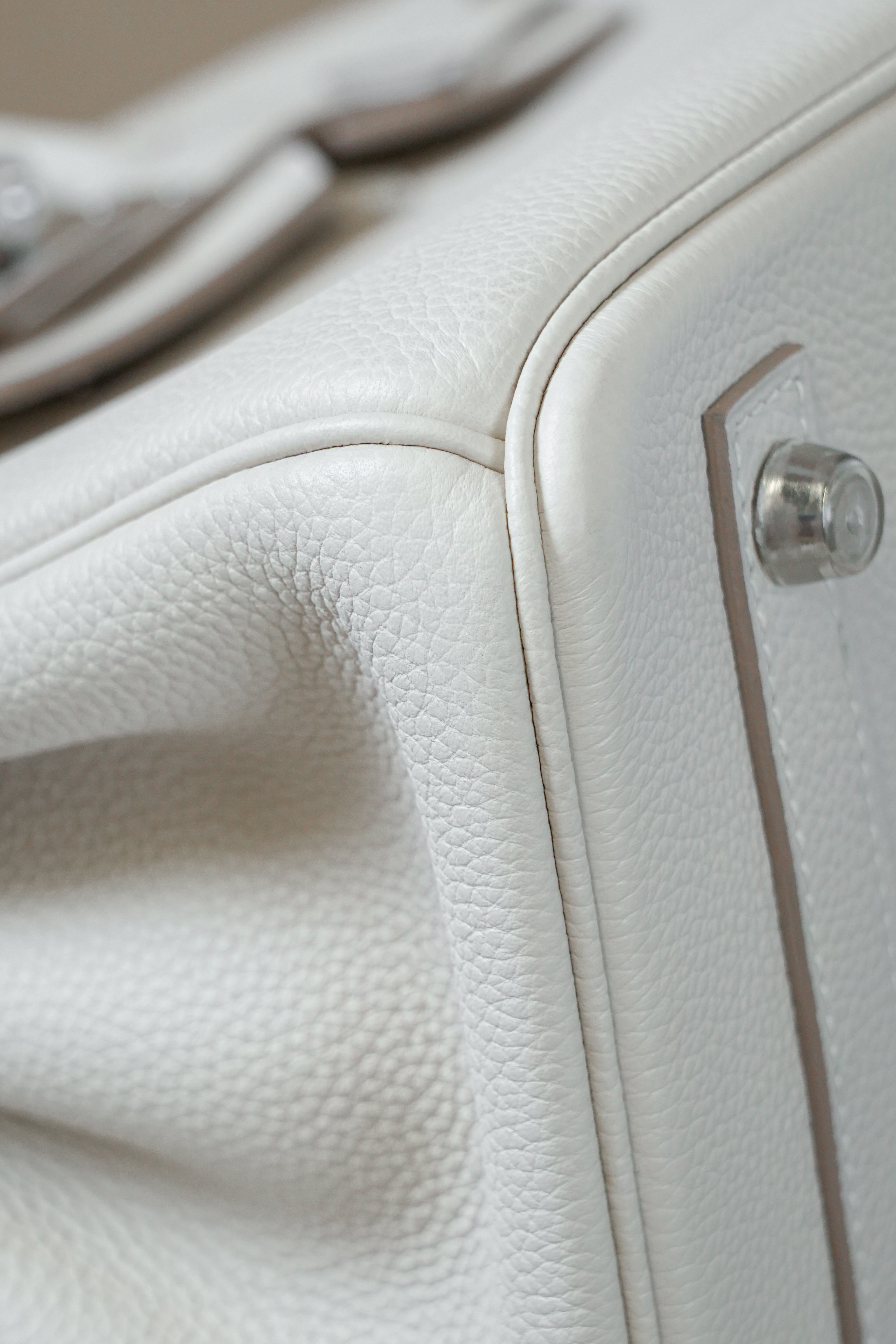 Birkin- All Handmade Golden / Sliver Craie swift leather