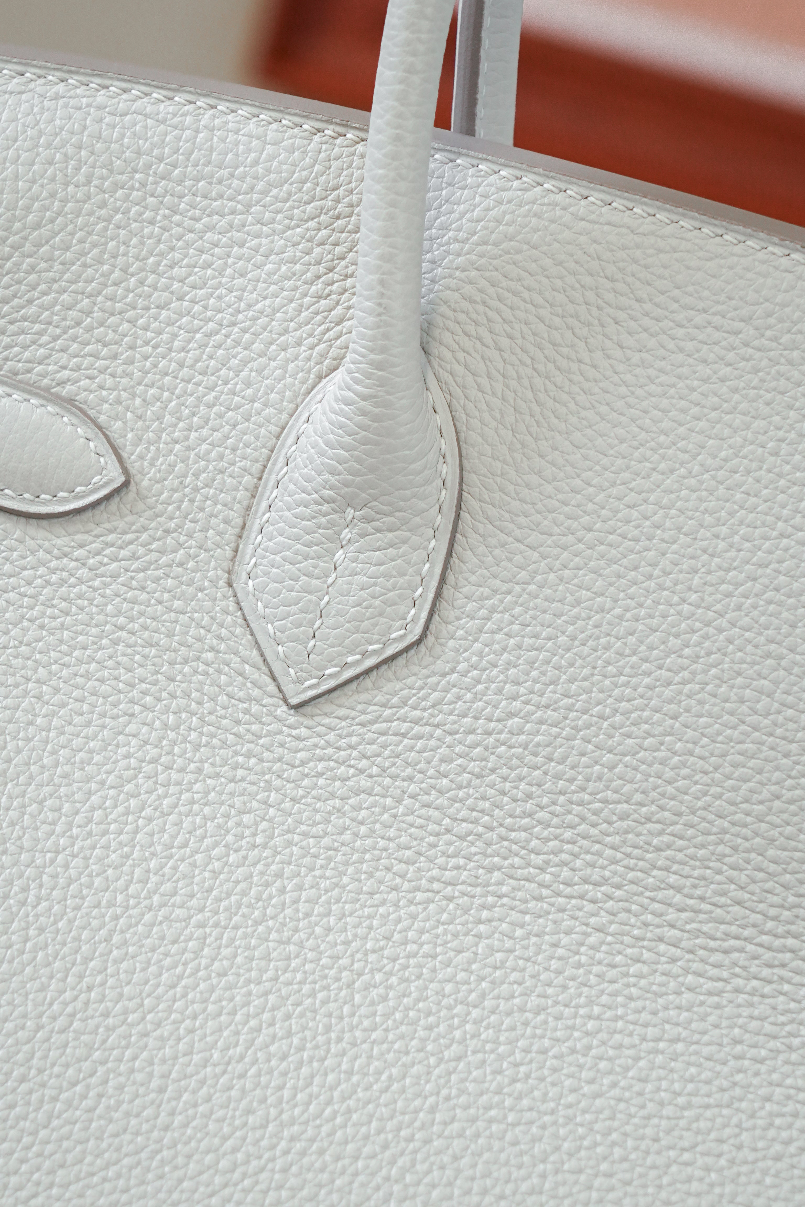 Birkin- All Handmade Golden / Sliver Craie swift leather