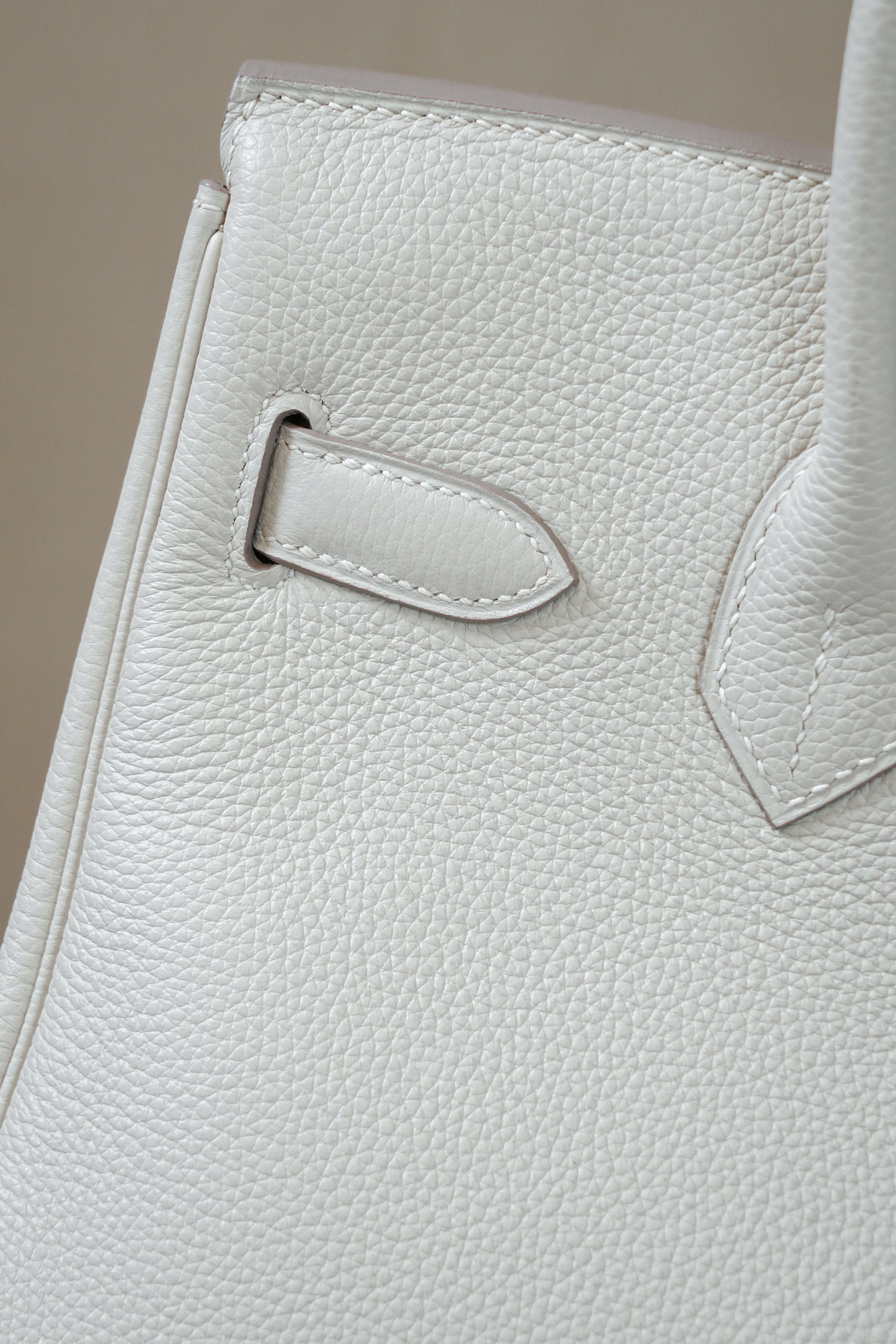 Birkin- All Handmade Golden / Sliver Craie swift leather