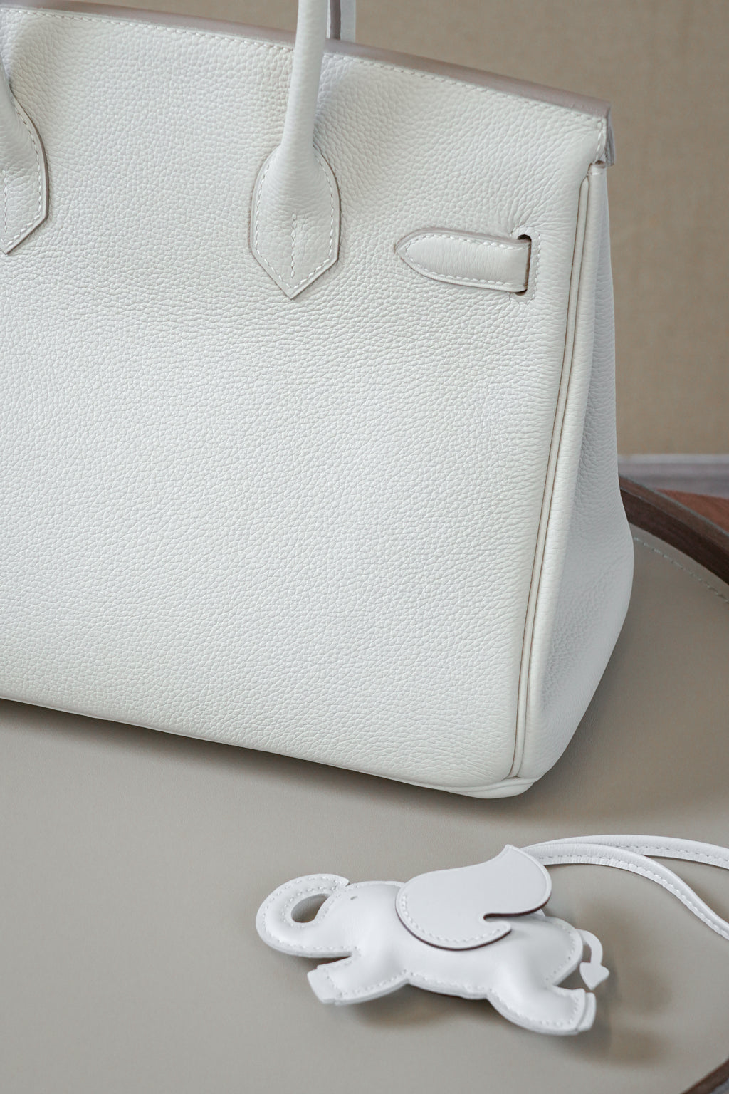 Birkin- All Handmade Golden / Sliver Craie swift leather