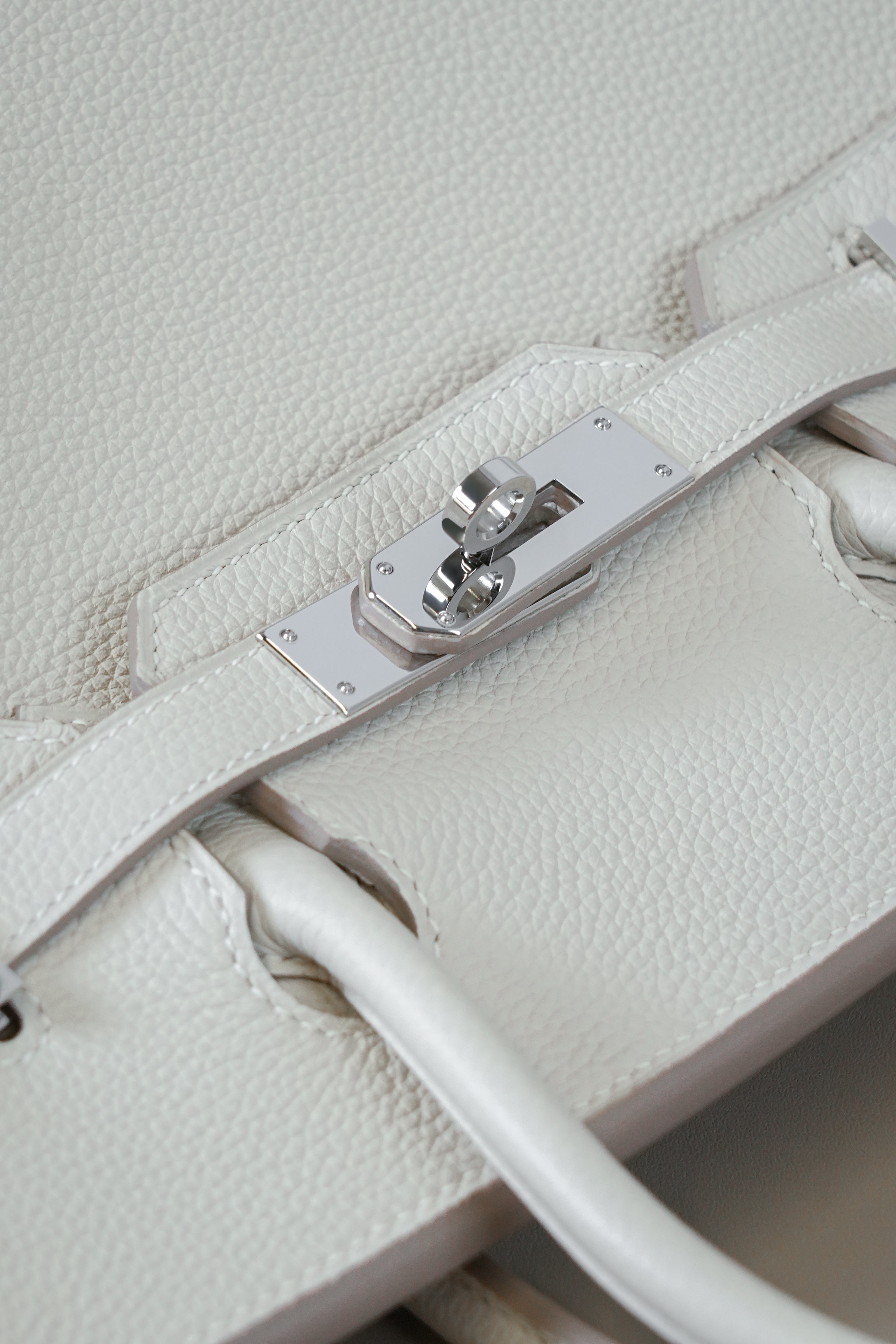 Birkin- All Handmade Golden / Sliver Craie swift leather