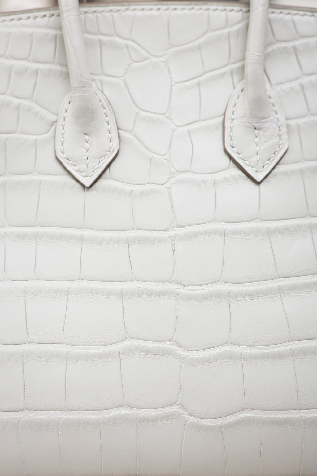 BK-2024 All Handmade Sliver Hardware White  Matte American crocodile leather