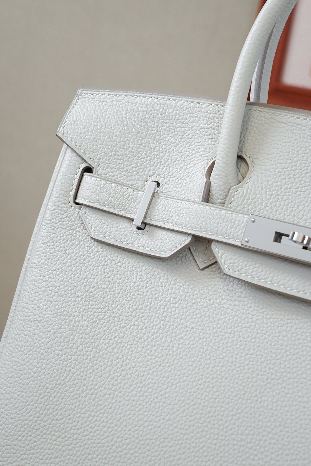 Birkin- All Handmade Golden / Sliver Craie swift leather