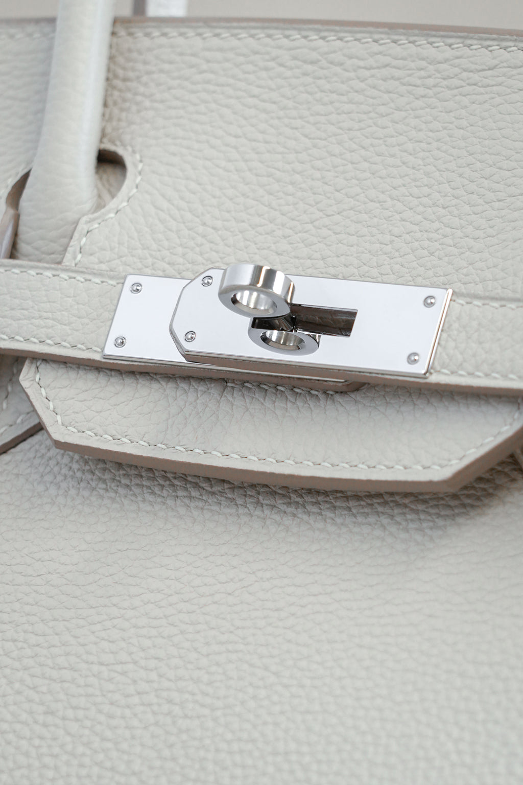 Birkin- All Handmade Golden / Sliver Craie swift leather