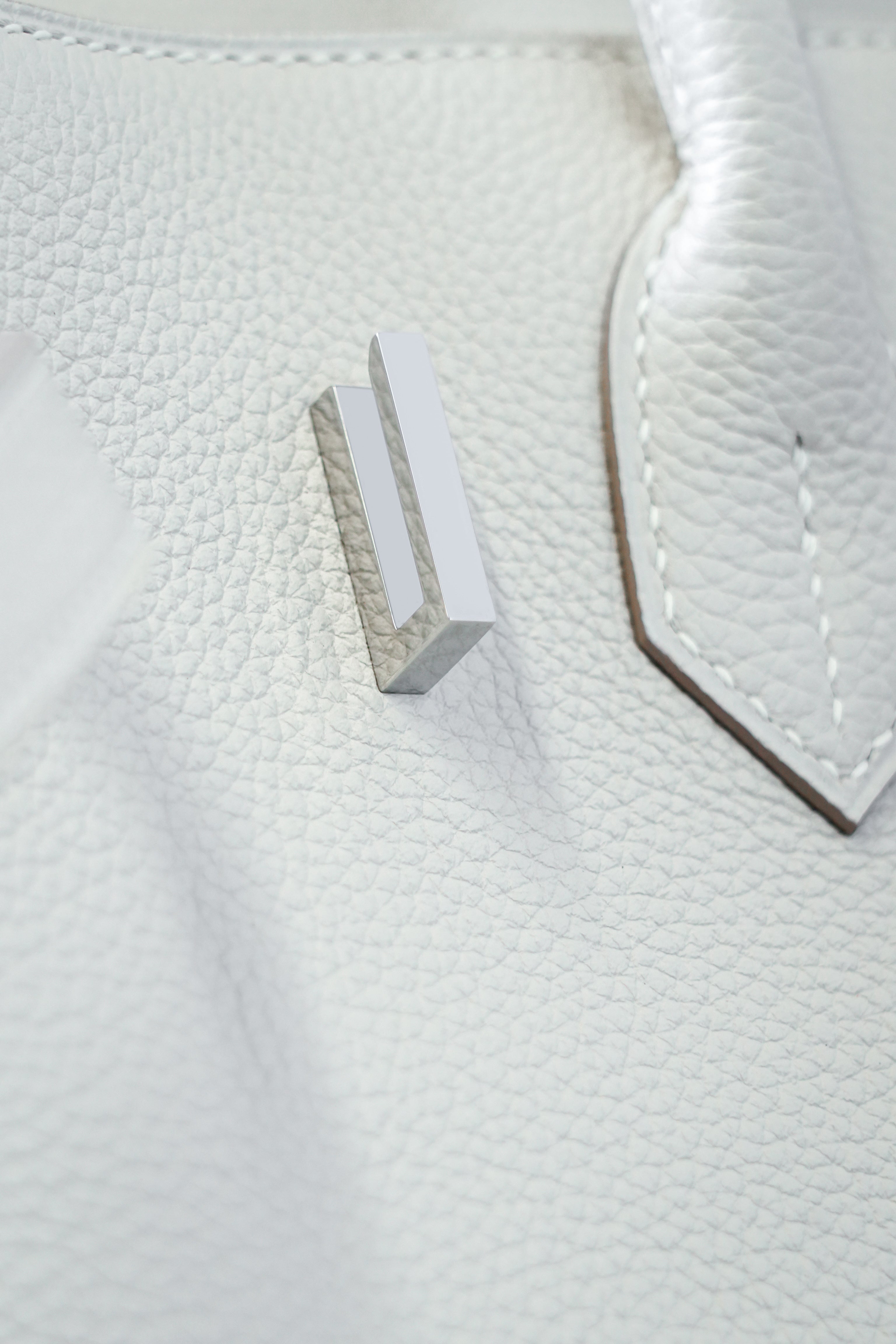 Birkin- All Handmade Golden / Sliver Craie swift leather