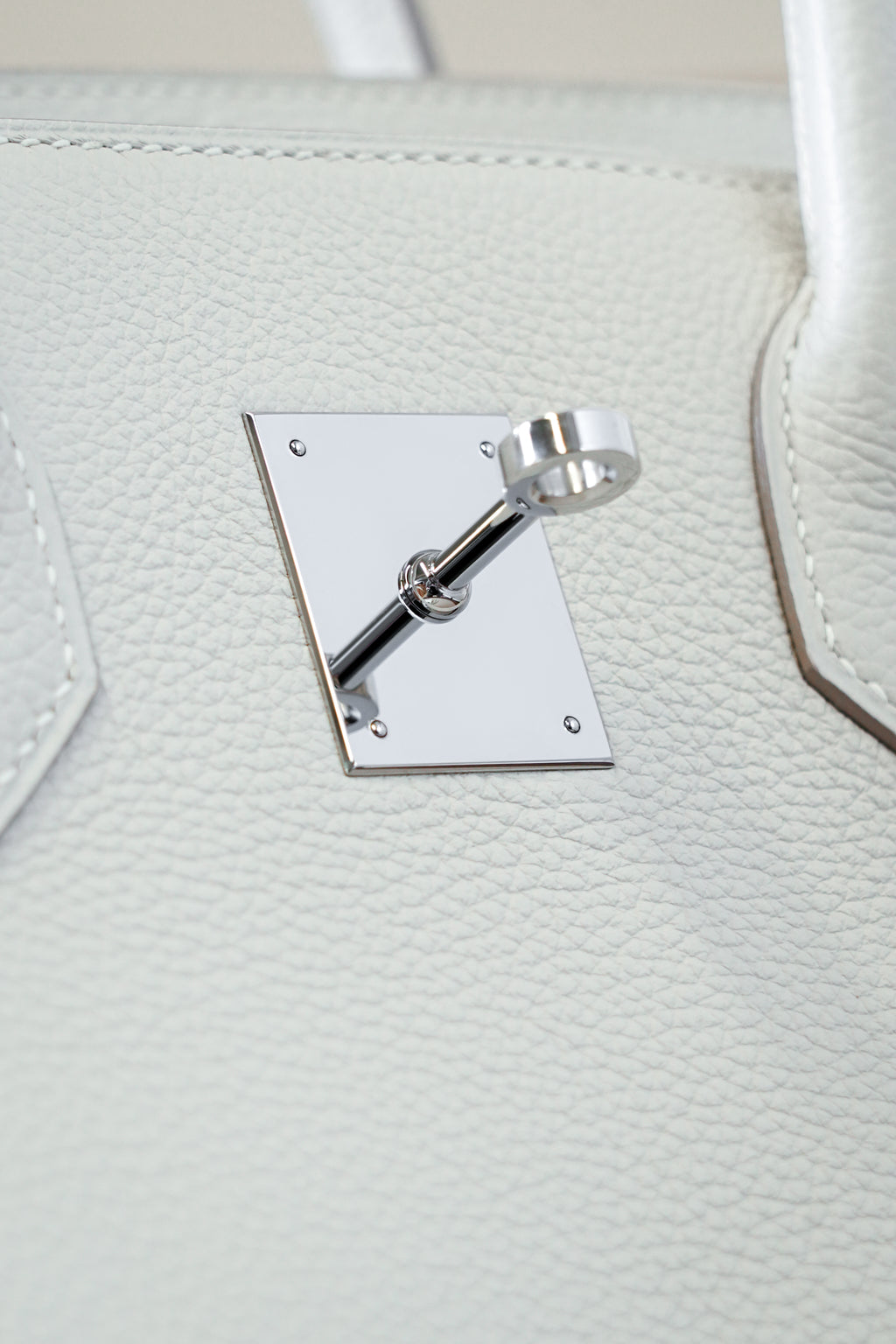 Birkin- All Handmade Golden / Sliver Craie swift leather