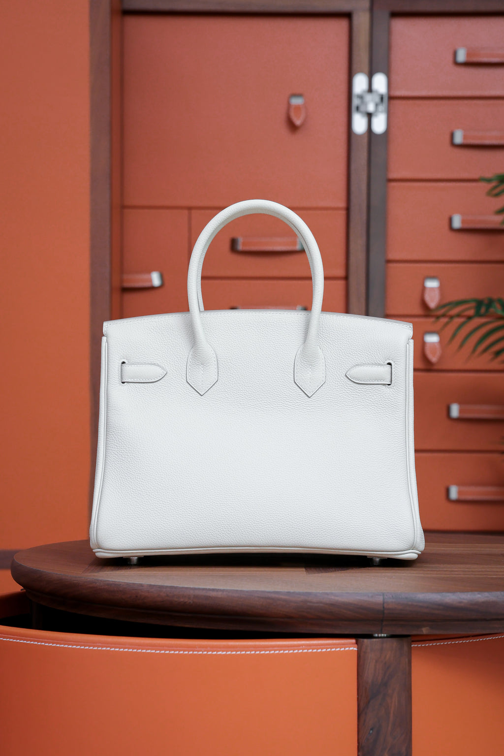 Birkin- All Handmade Golden / Sliver Craie swift leather