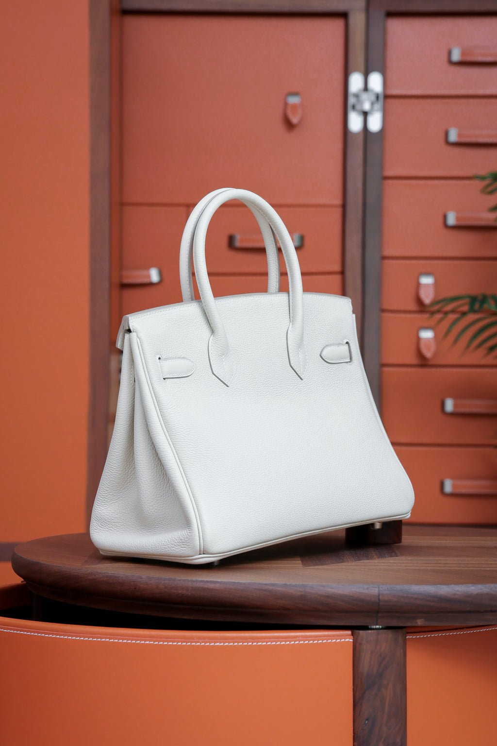 Birkin- All Handmade Golden / Sliver Craie swift leather