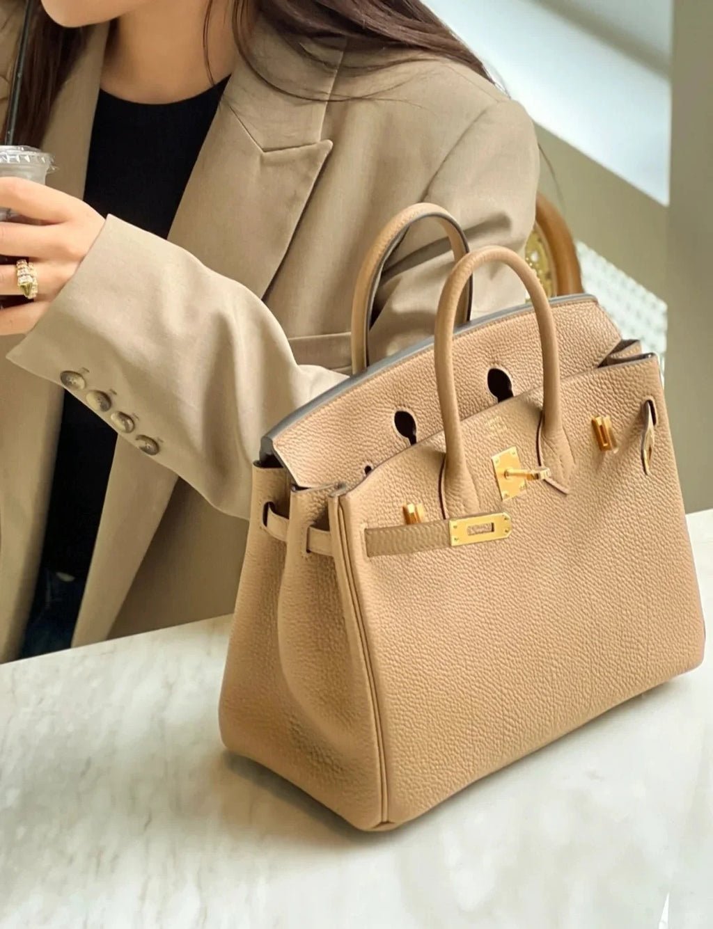 Birkin- All Handmade Golden / Sliver Chai  Crocodile/togo leather