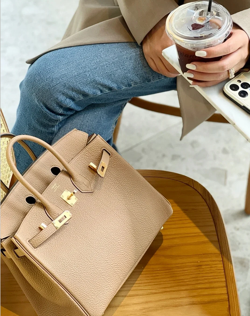 Birkin- All Handmade Golden / Sliver Chai  Crocodile/togo leather