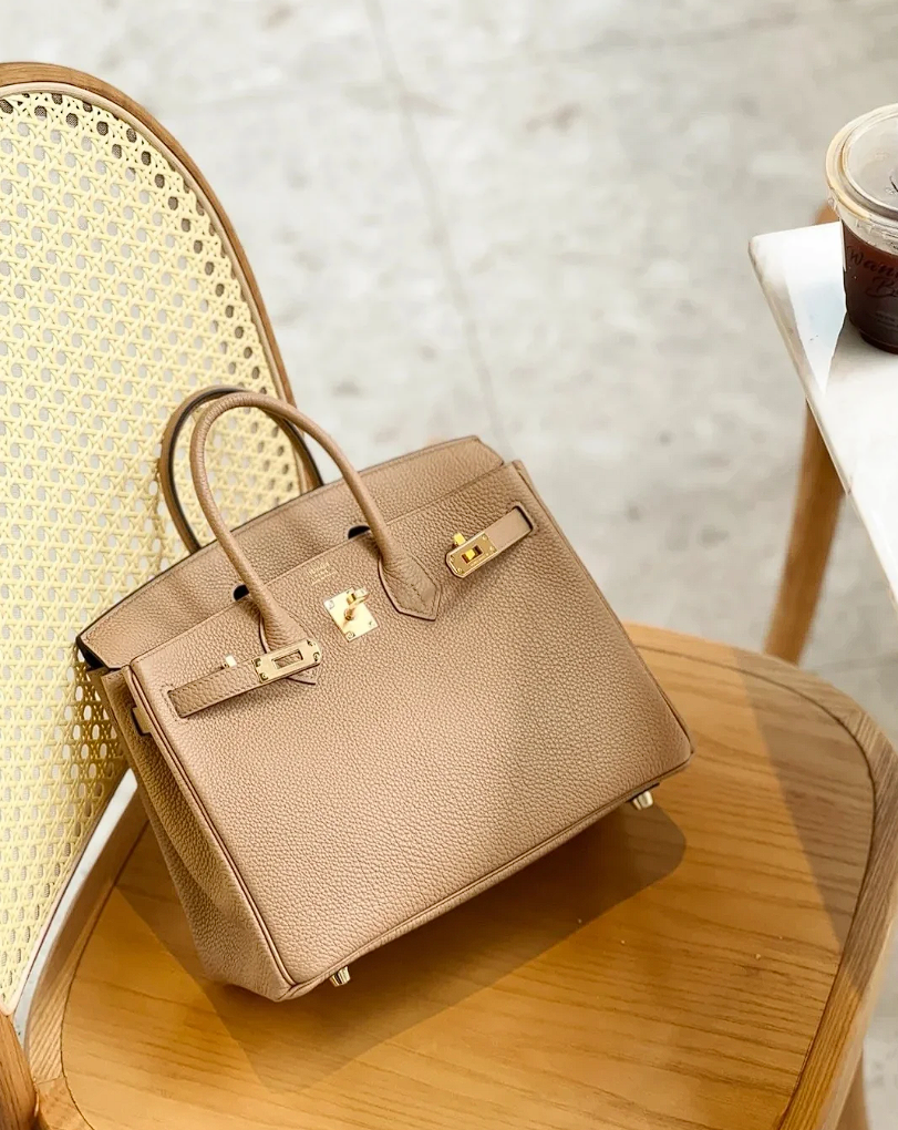 Birkin- All Handmade Golden / Sliver Chai  Crocodile/togo leather