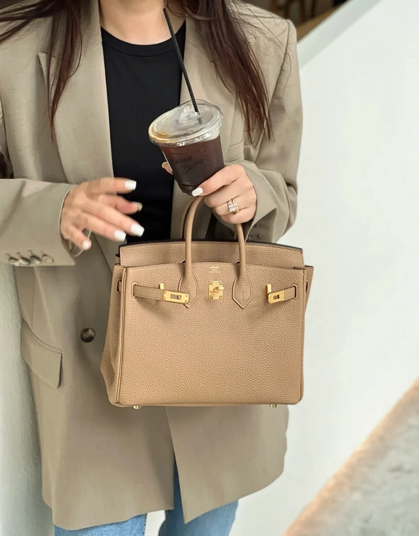 Birkin- All Handmade Golden / Sliver Chai  Crocodile/togo leather