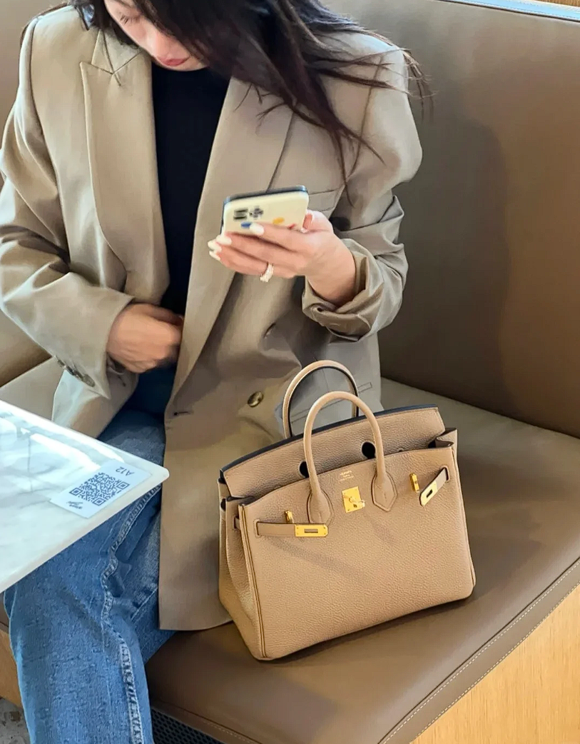 Birkin- All Handmade Golden / Sliver Chai  Crocodile/togo leather