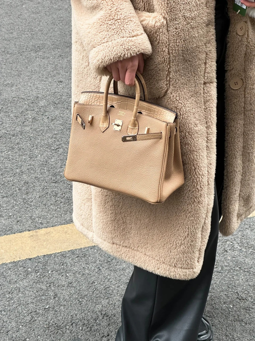 Birkin- All Handmade Golden / Sliver Chai  Crocodile/togo leather