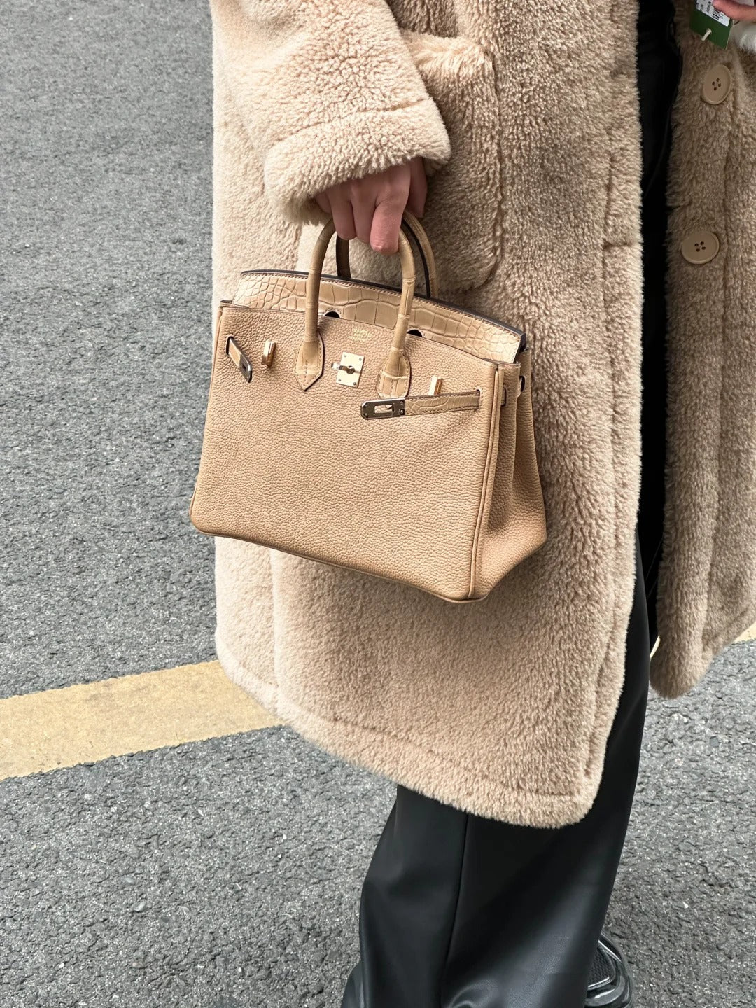 Birkin- All Handmade Golden / Sliver Chai  Crocodile/togo leather