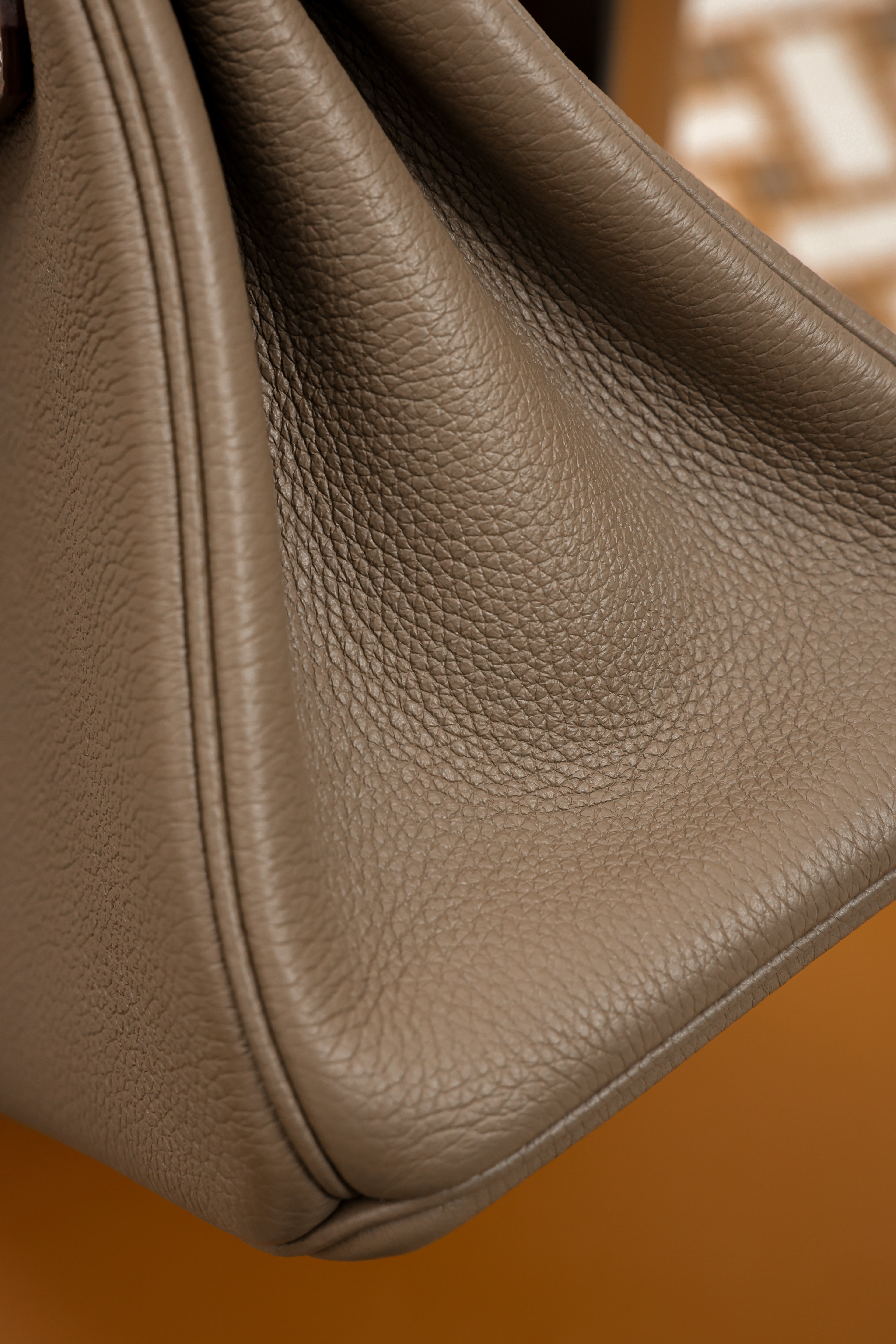 Birkin- All Handmade Golden / Sliver Etoupe swift leather