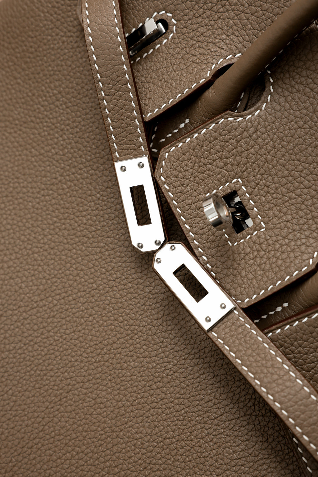 Birkin- All Handmade Golden / Sliver Etoupe swift leather