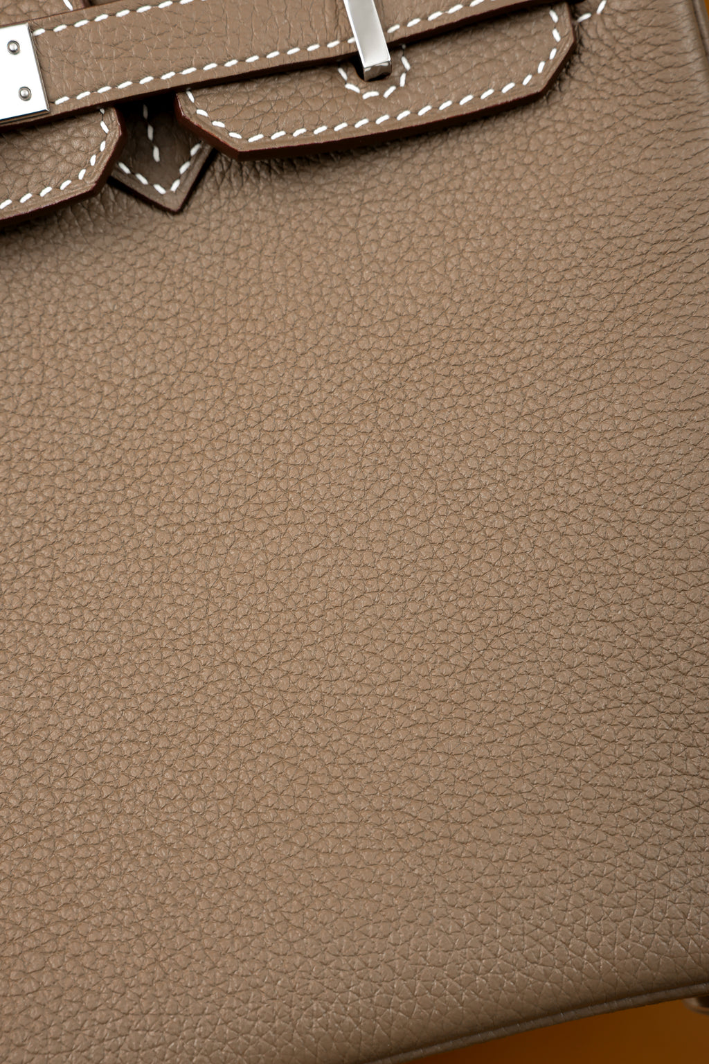 Birkin- All Handmade Golden / Sliver Etoupe swift leather