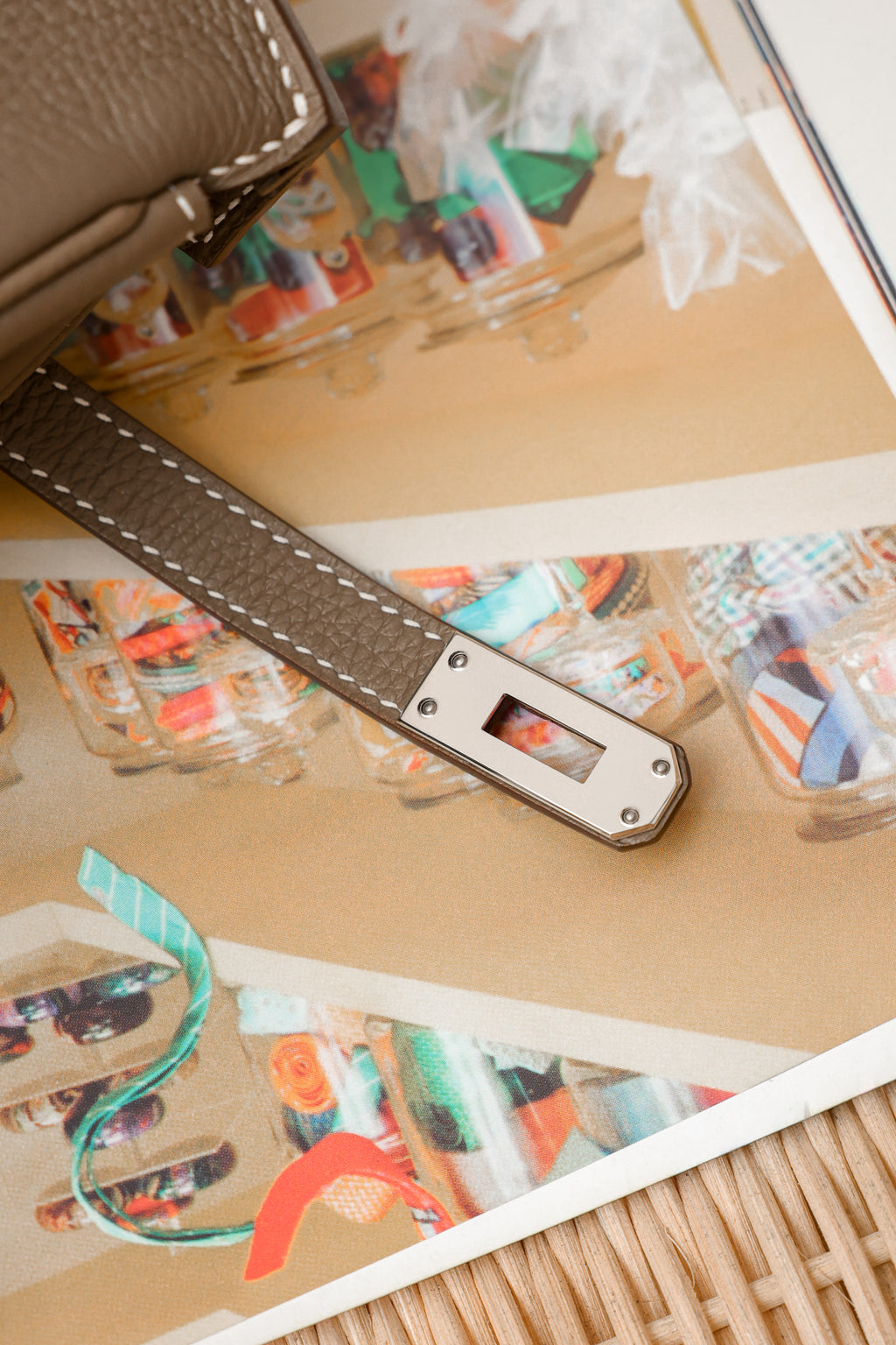 Birkin- All Handmade Golden / Sliver Etoupe swift leather