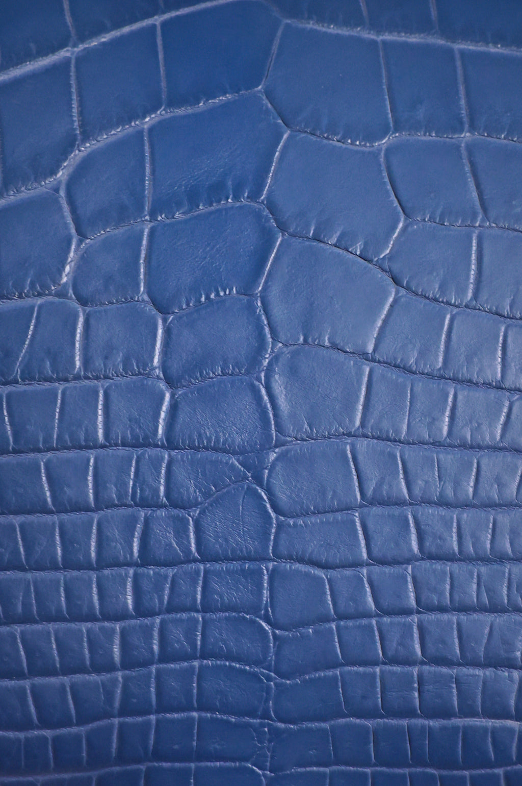 Constance- All Handmade Golden / Sliver Ocean blue Crocodile leather